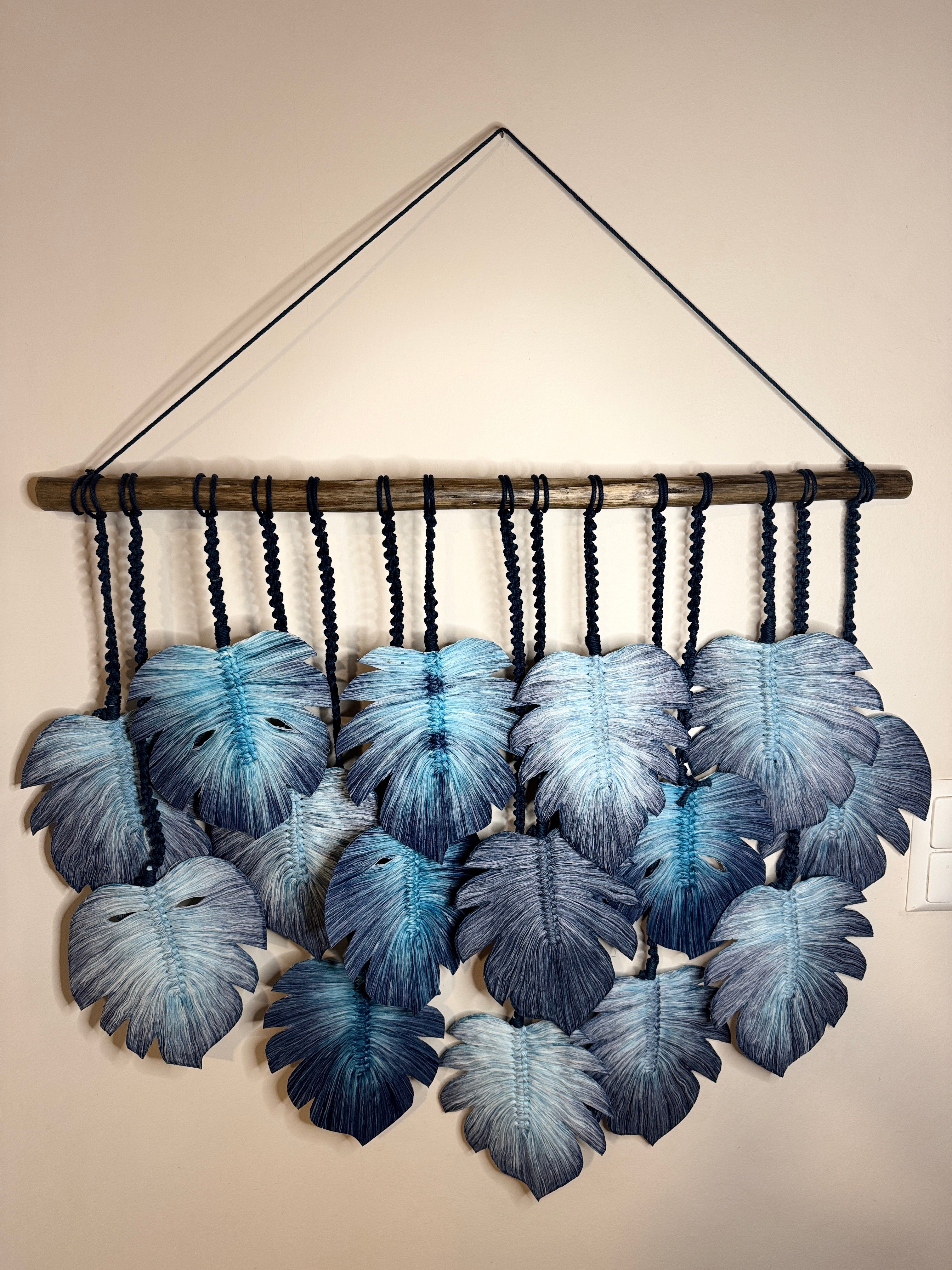 Suspension murale en macramé – Monstera