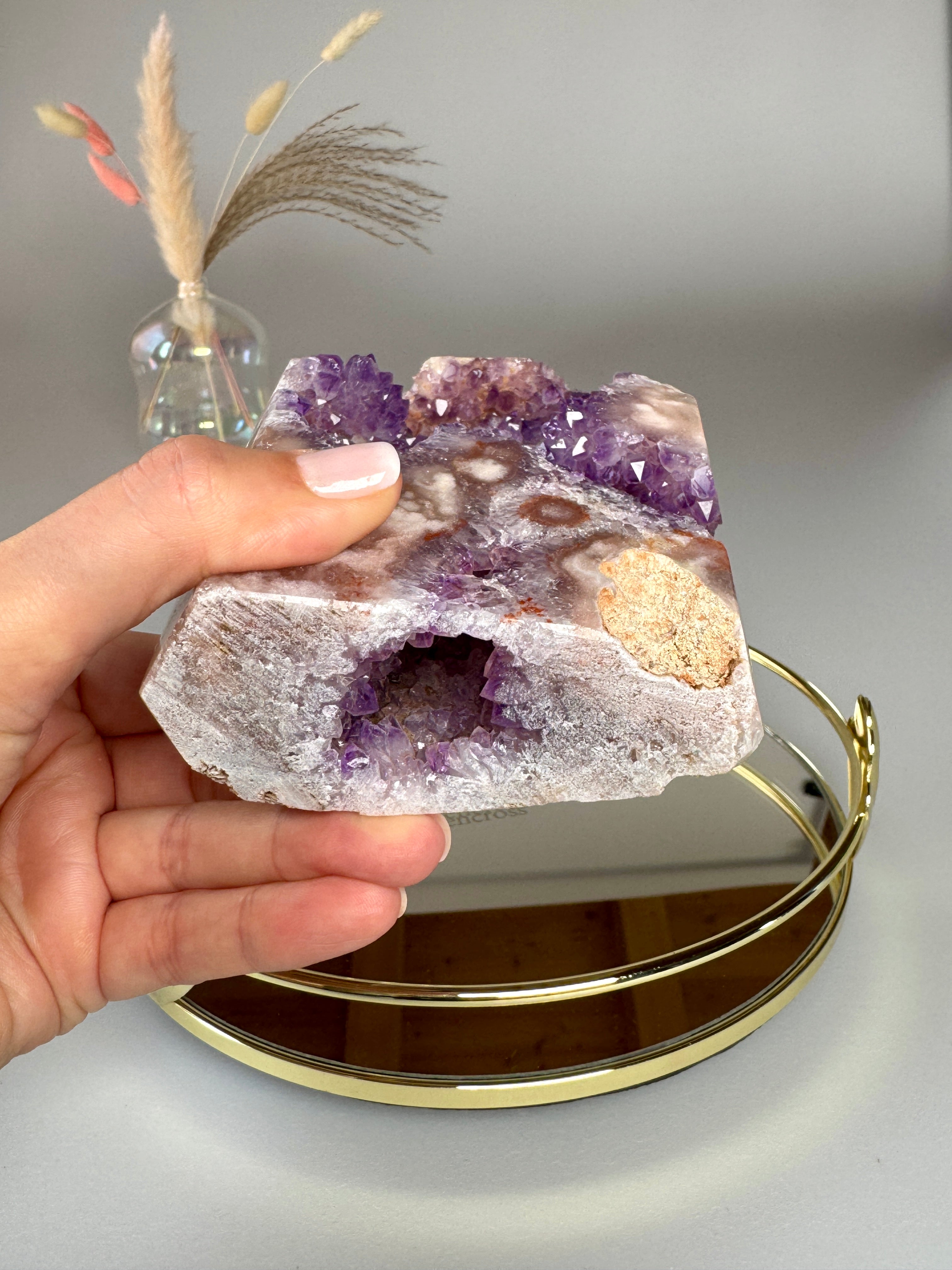 Améthyste rose et lila druzy