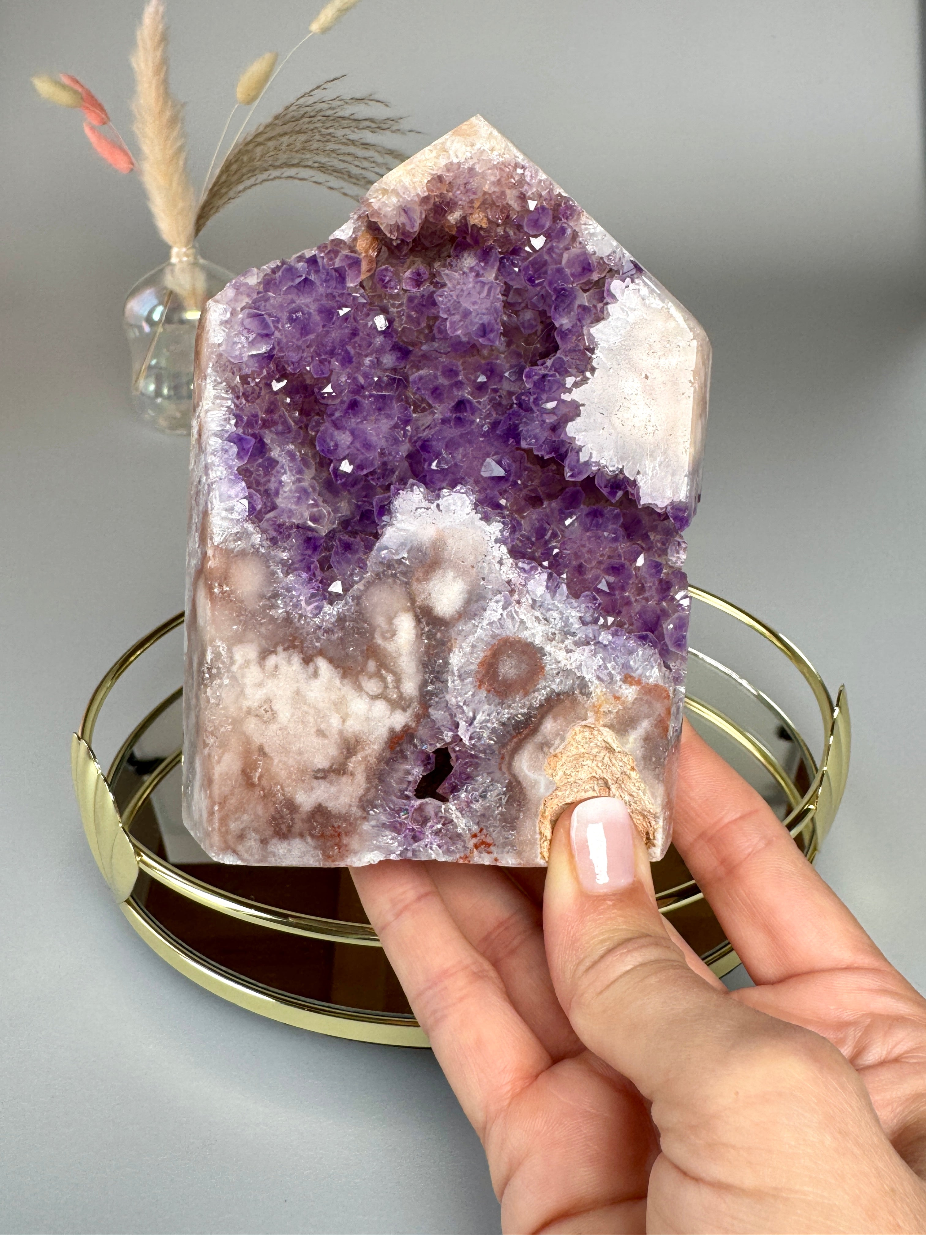 Améthyste rose et lila druzy