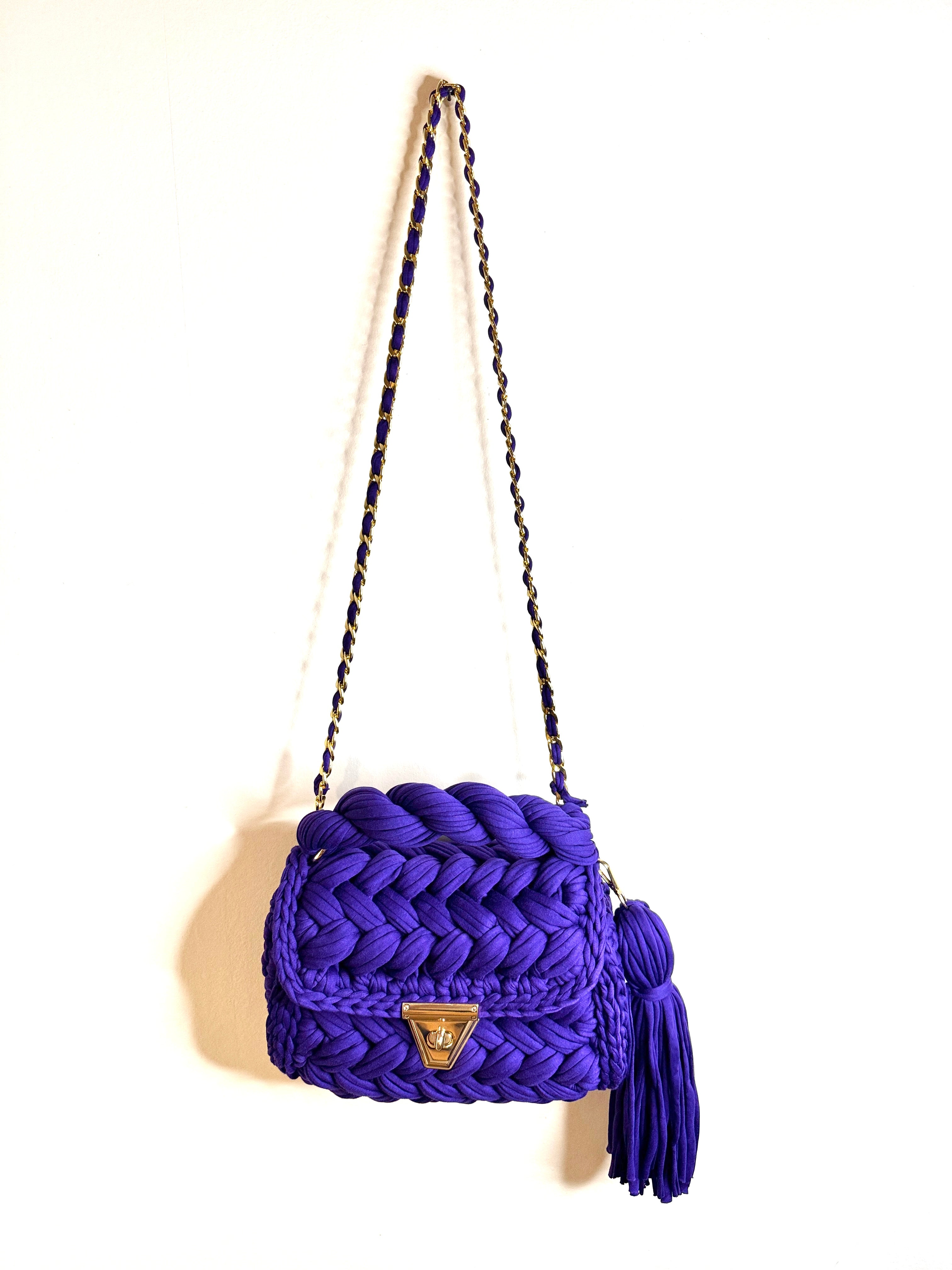 Sac en crochet - violet foncé