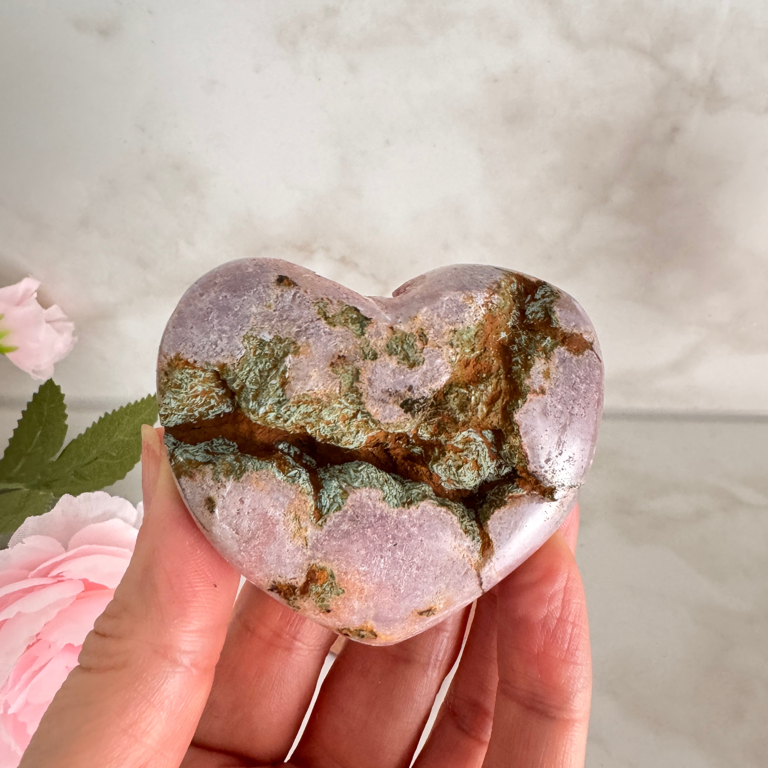 Coeur en Améthyste rosée