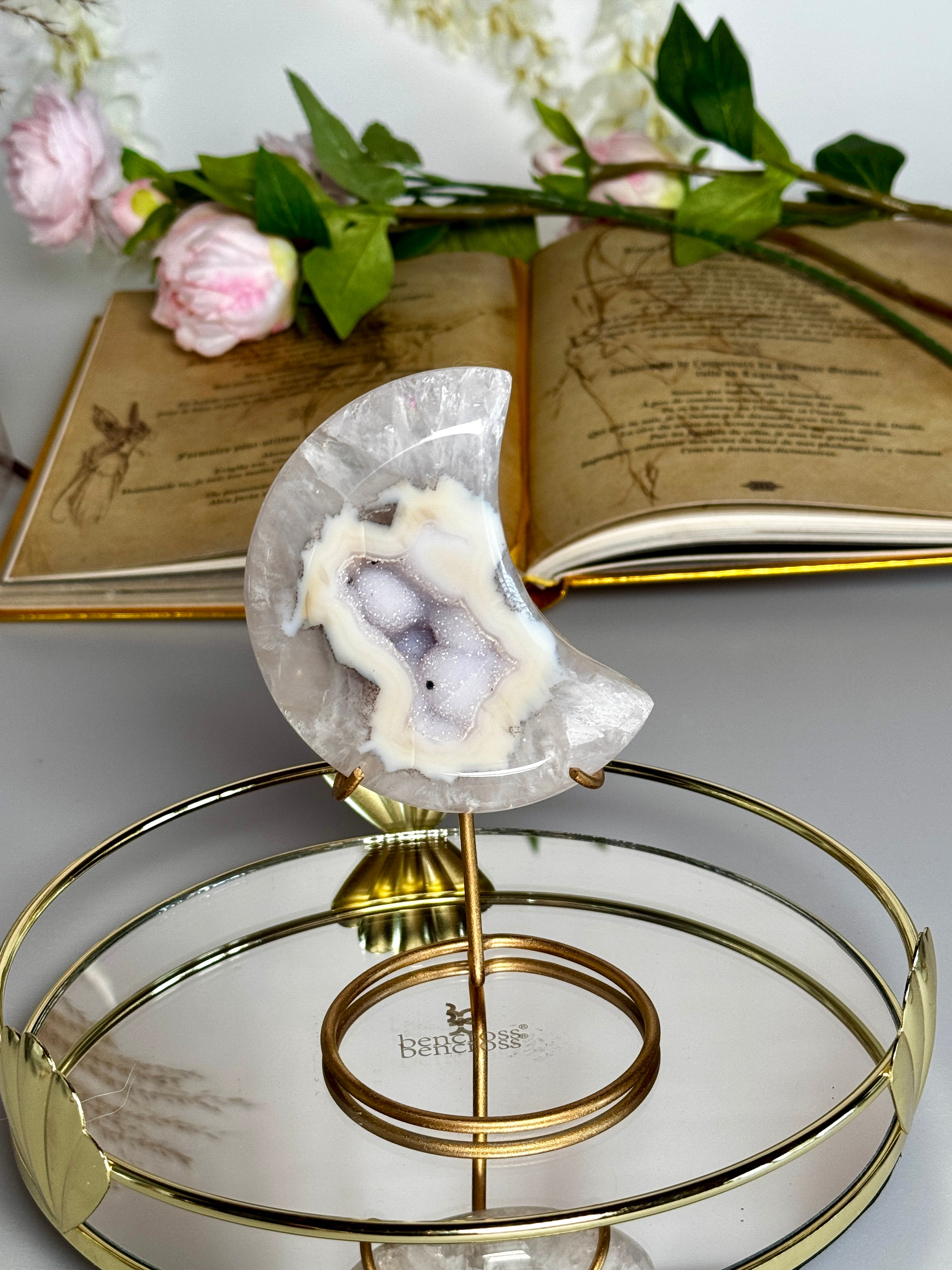 Duo de lunes agate druzy