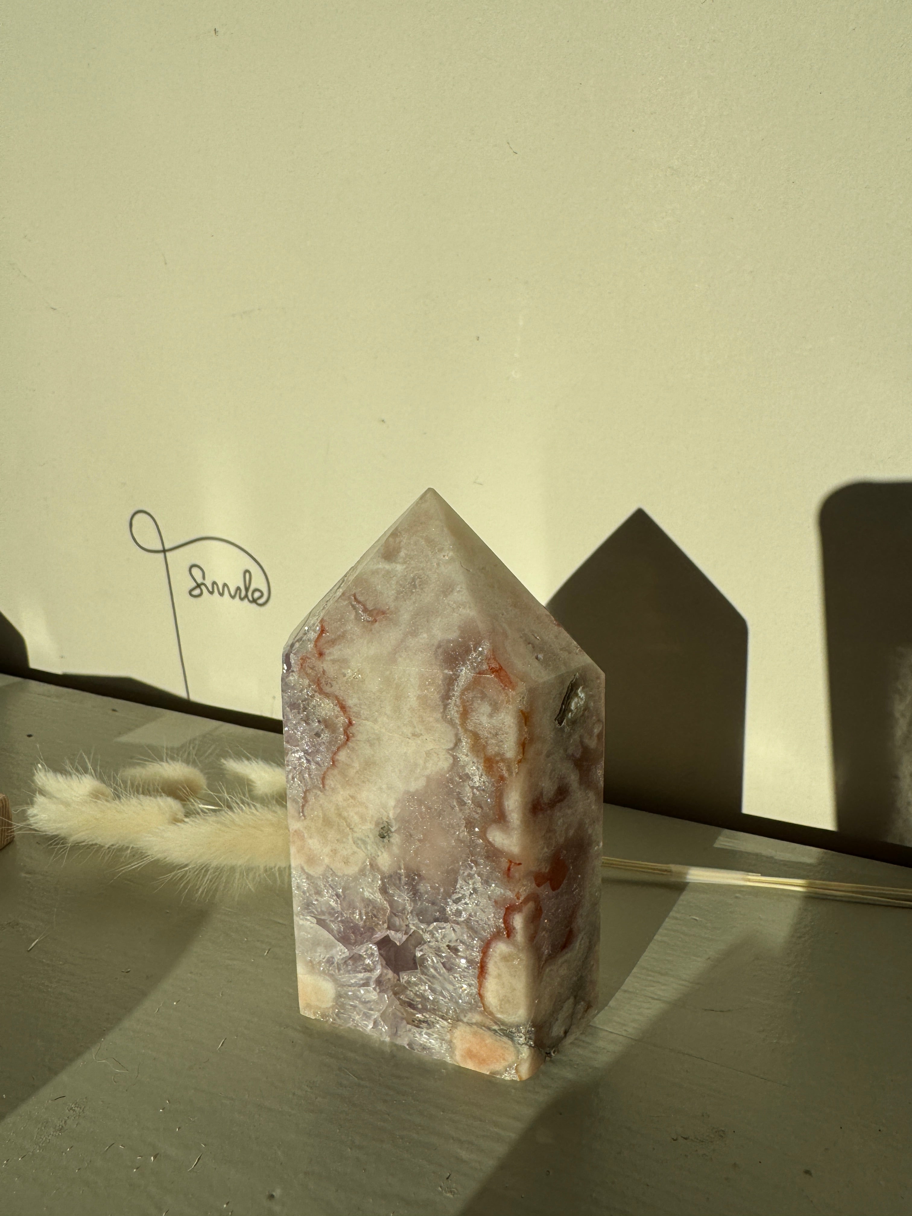 Tour Améthyste druzy rose violete