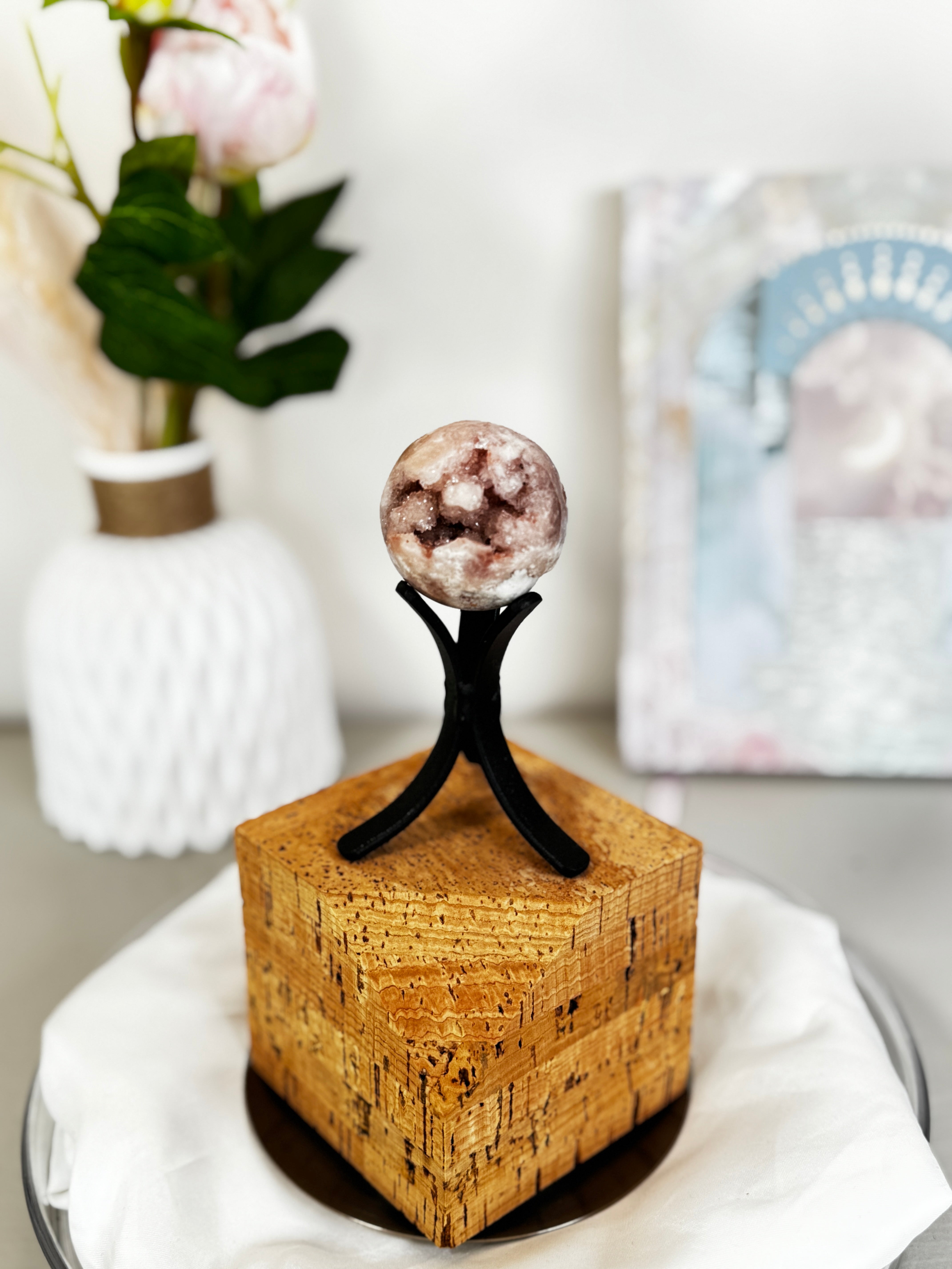 Mini Sphère Améthyste rose Druzy