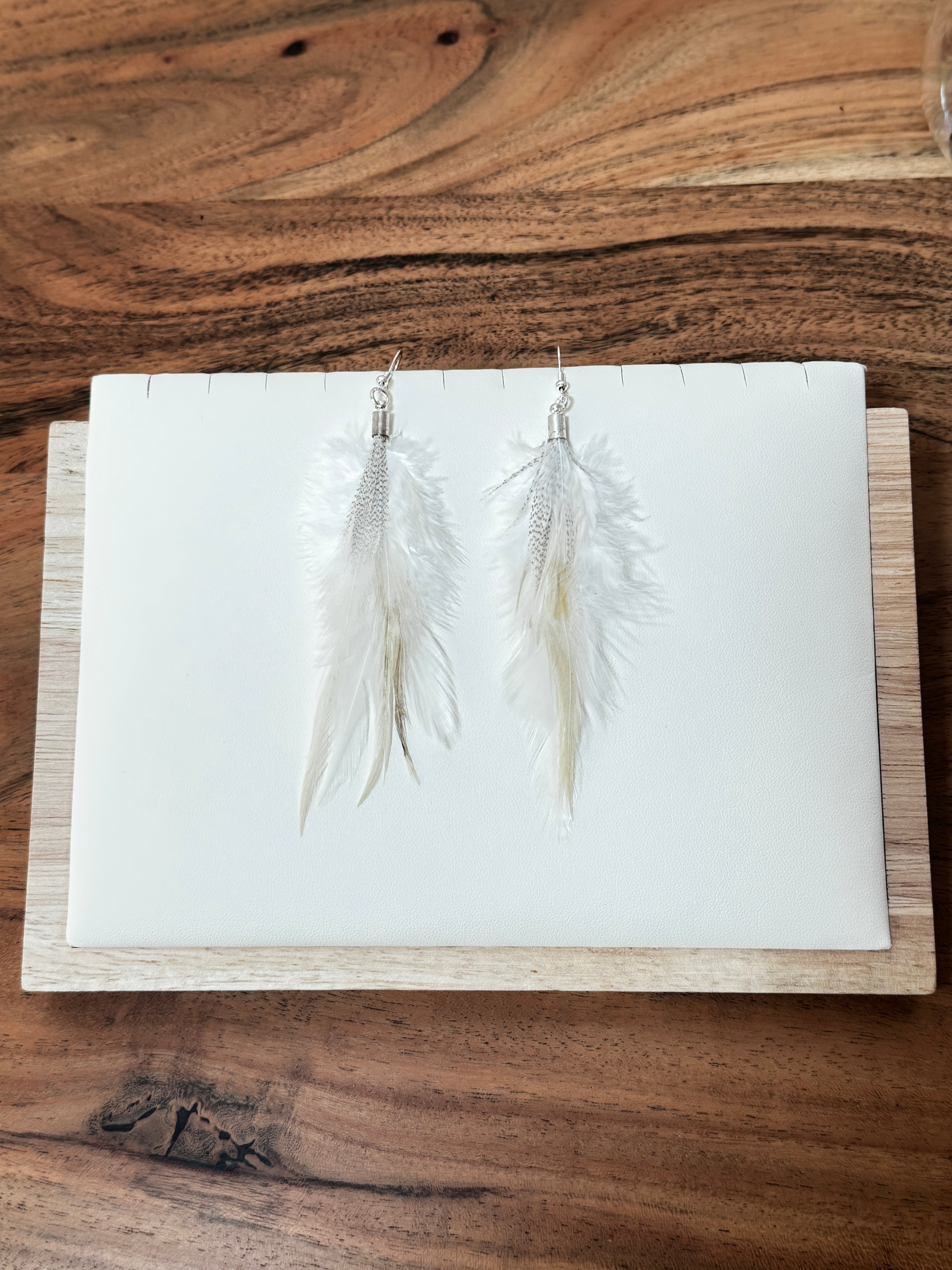 Boucles d'oreilles en plume naturelle