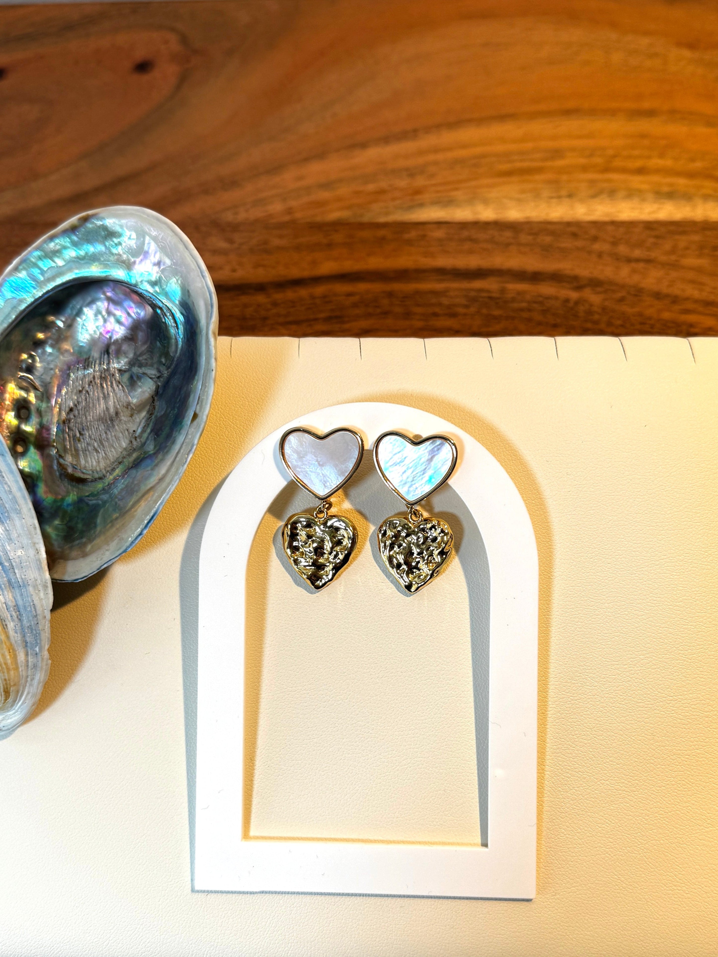 Boucles d’oreilles Cœur – Nacre