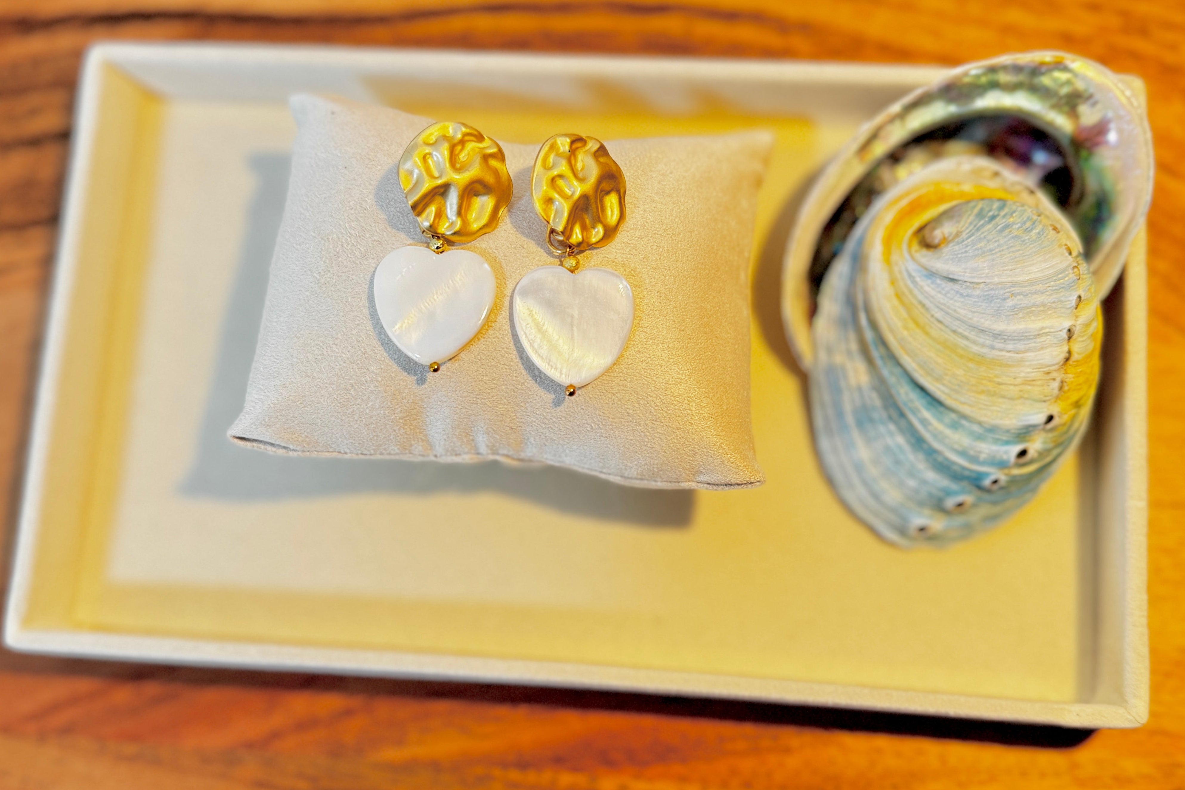 Boucles d'oreilles Coeur - Perle fine