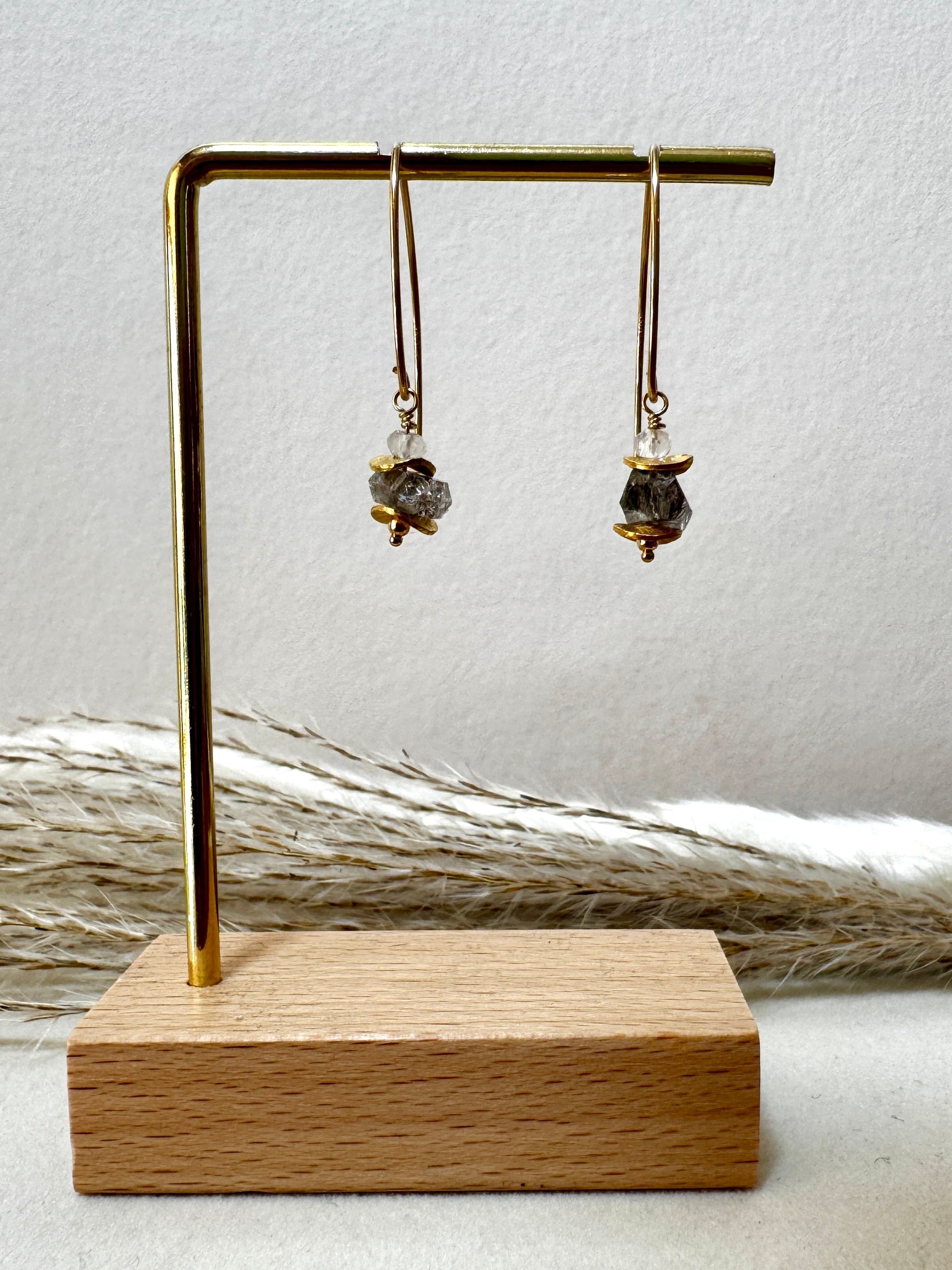 Boucles d'oreilles en Diamand Herkimer