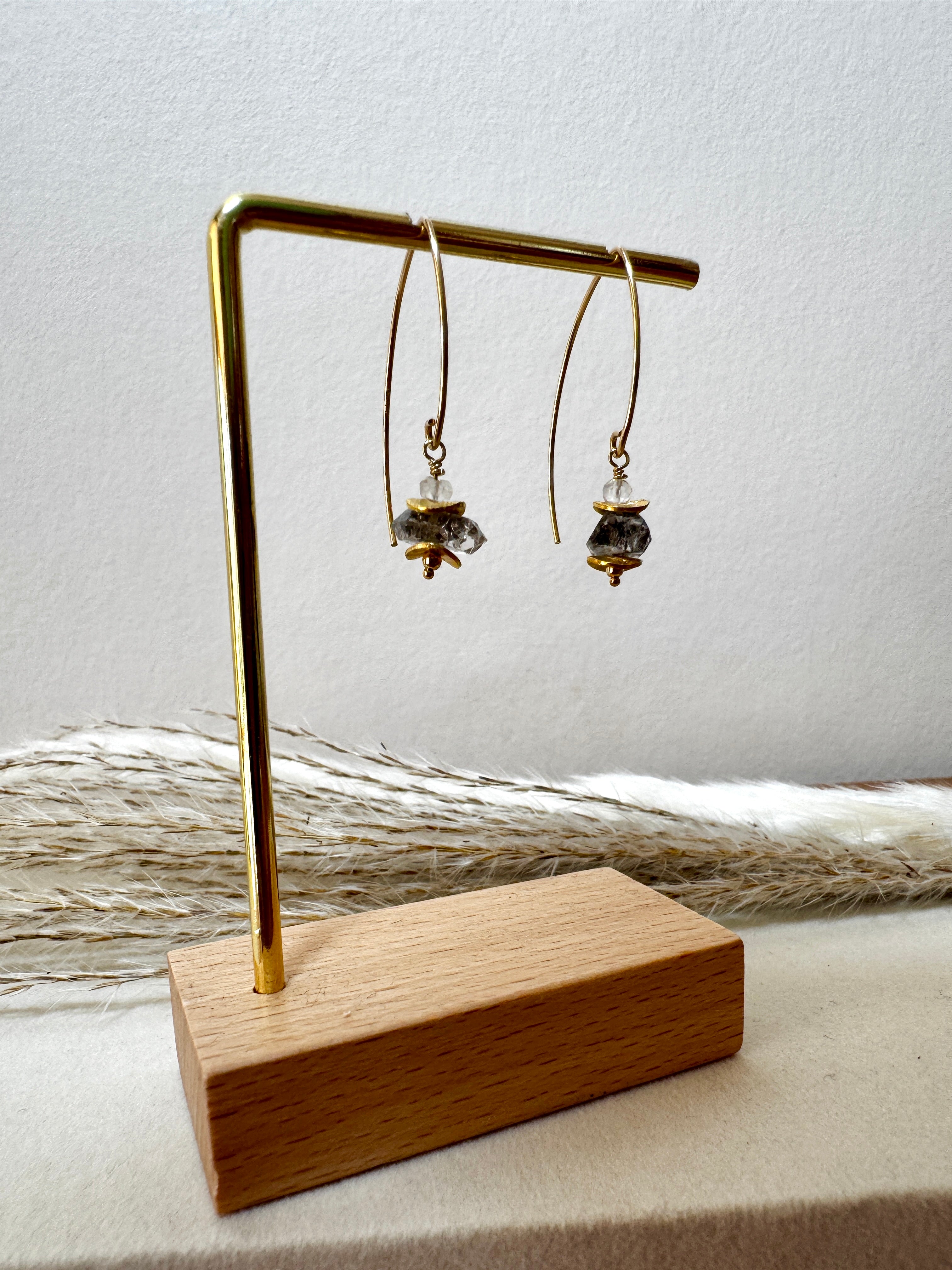 Boucles d'oreilles en Diamand Herkimer