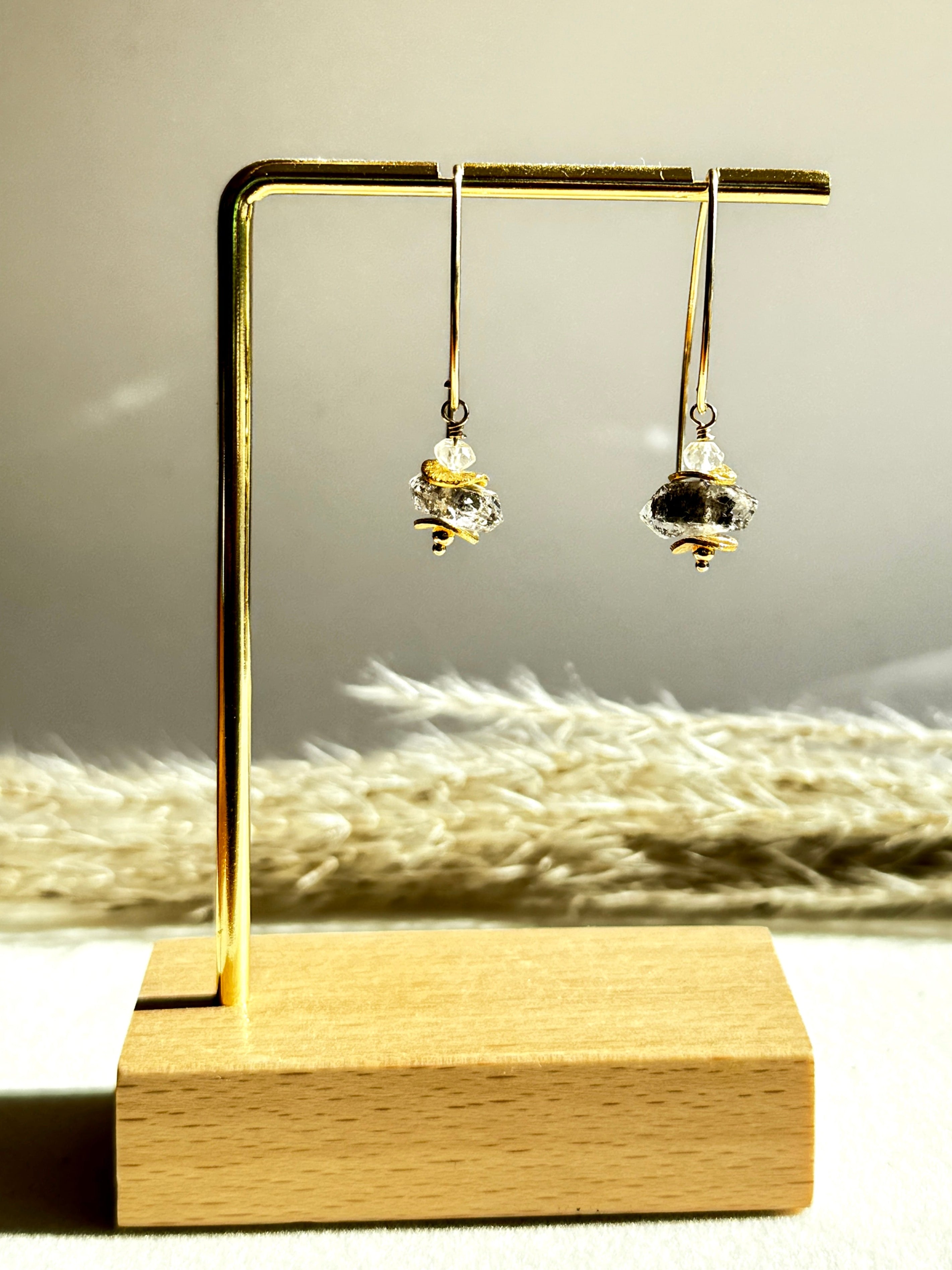 Boucles d'oreilles en Diamand Herkimer