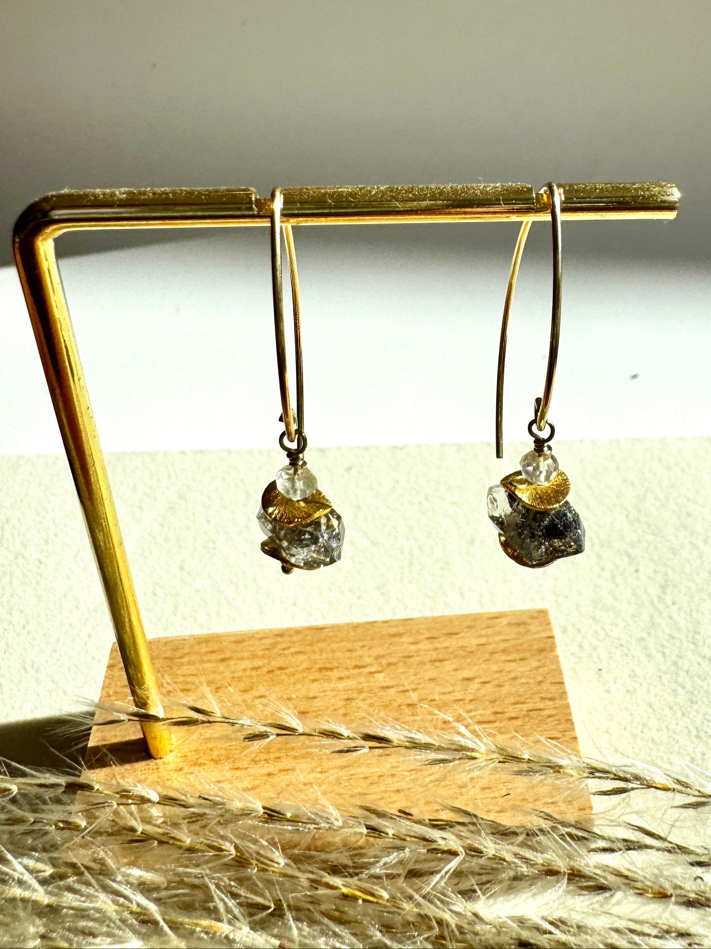 Boucles d'oreilles en Diamand Herkimer