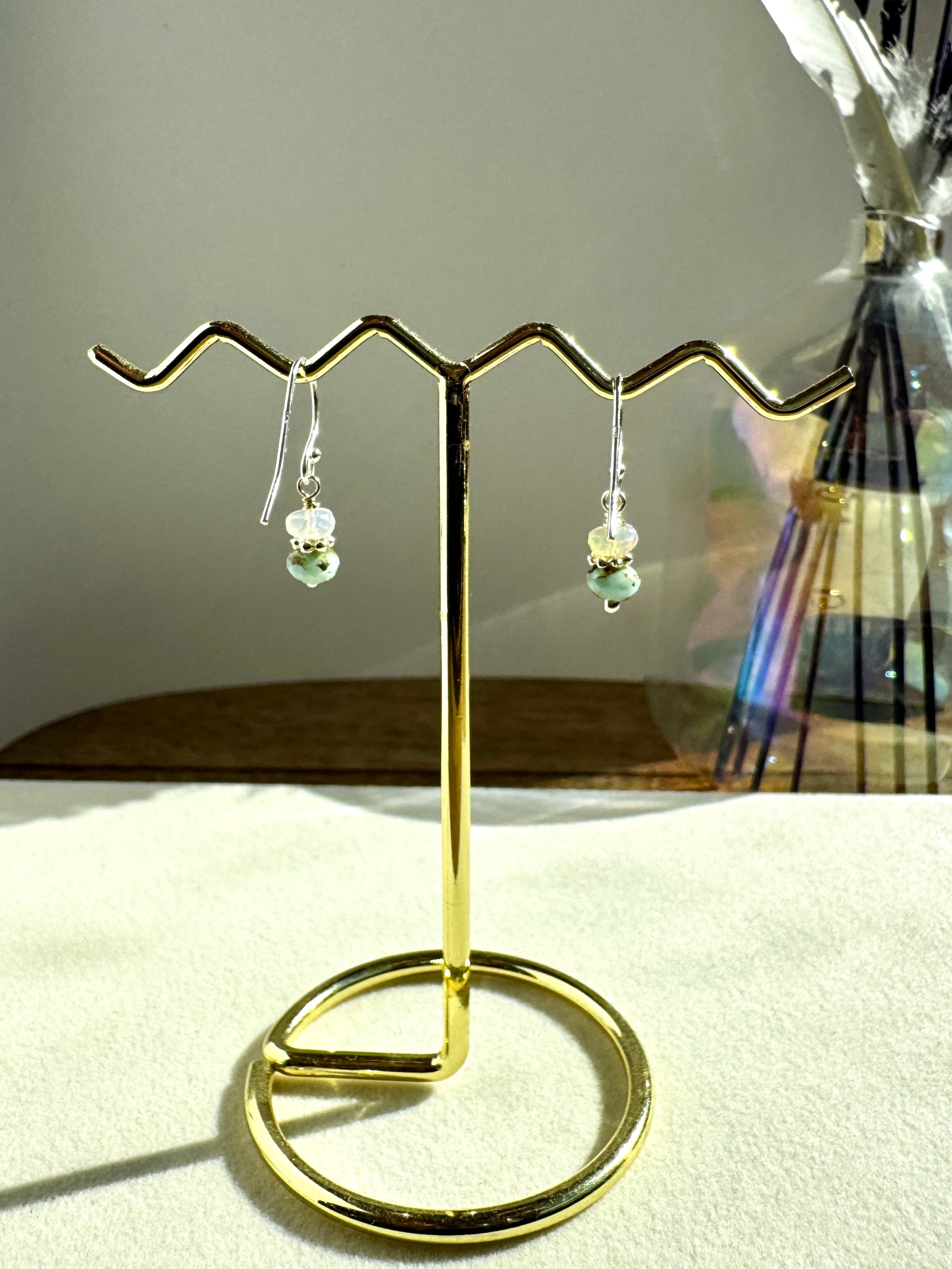Boucles d'oreilles en Opal d'Ethiopie