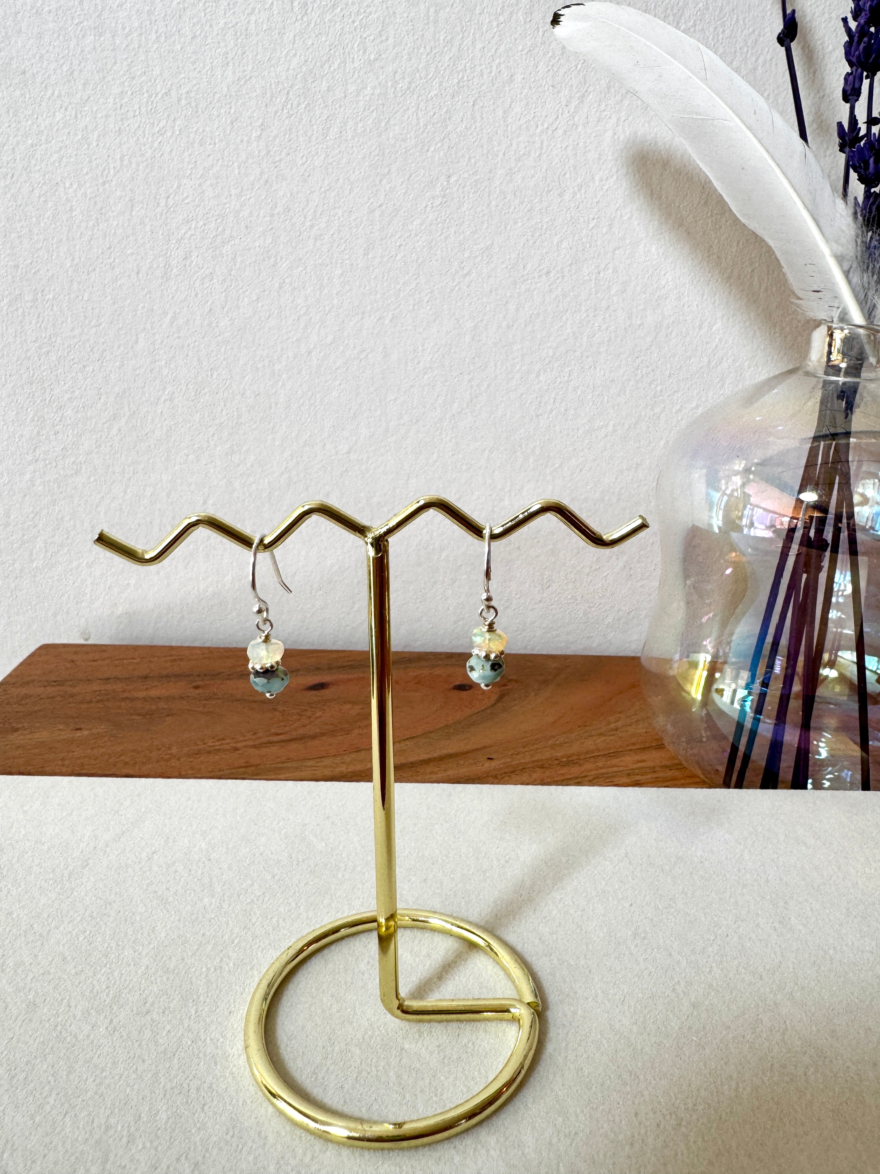 Boucles d'oreilles en Opal d'Ethiopie