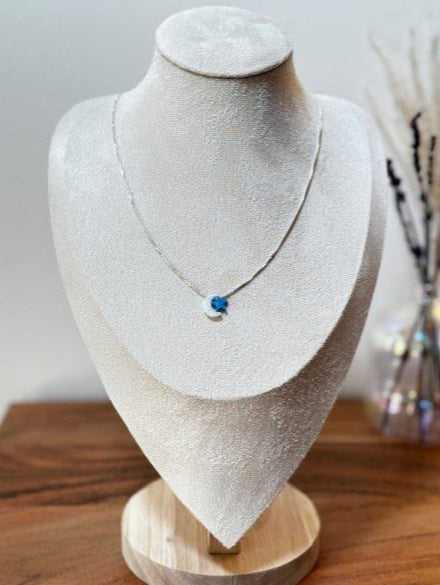 Collier Lune & Étoile en duo d'Opales