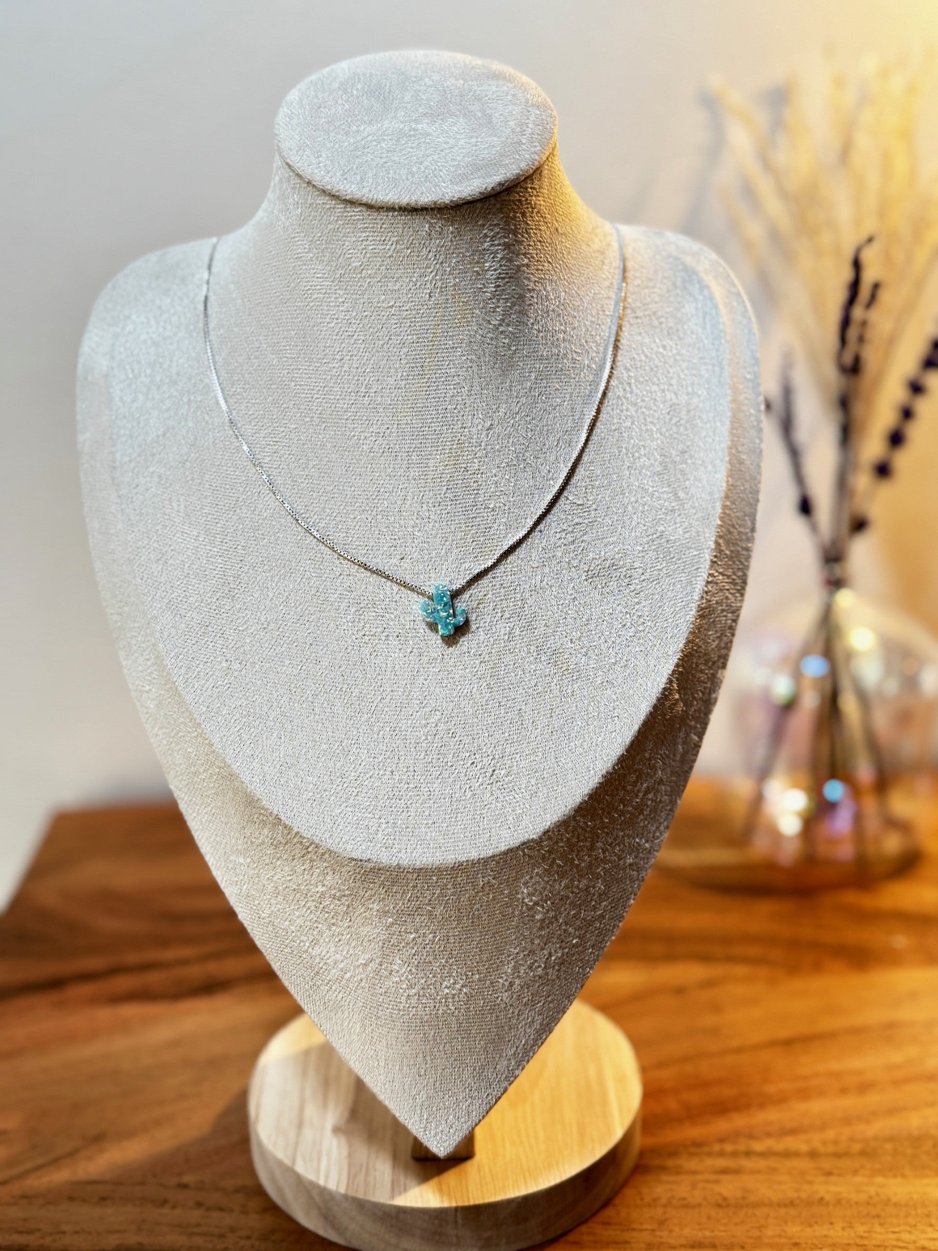 Collier Cactus en Opale