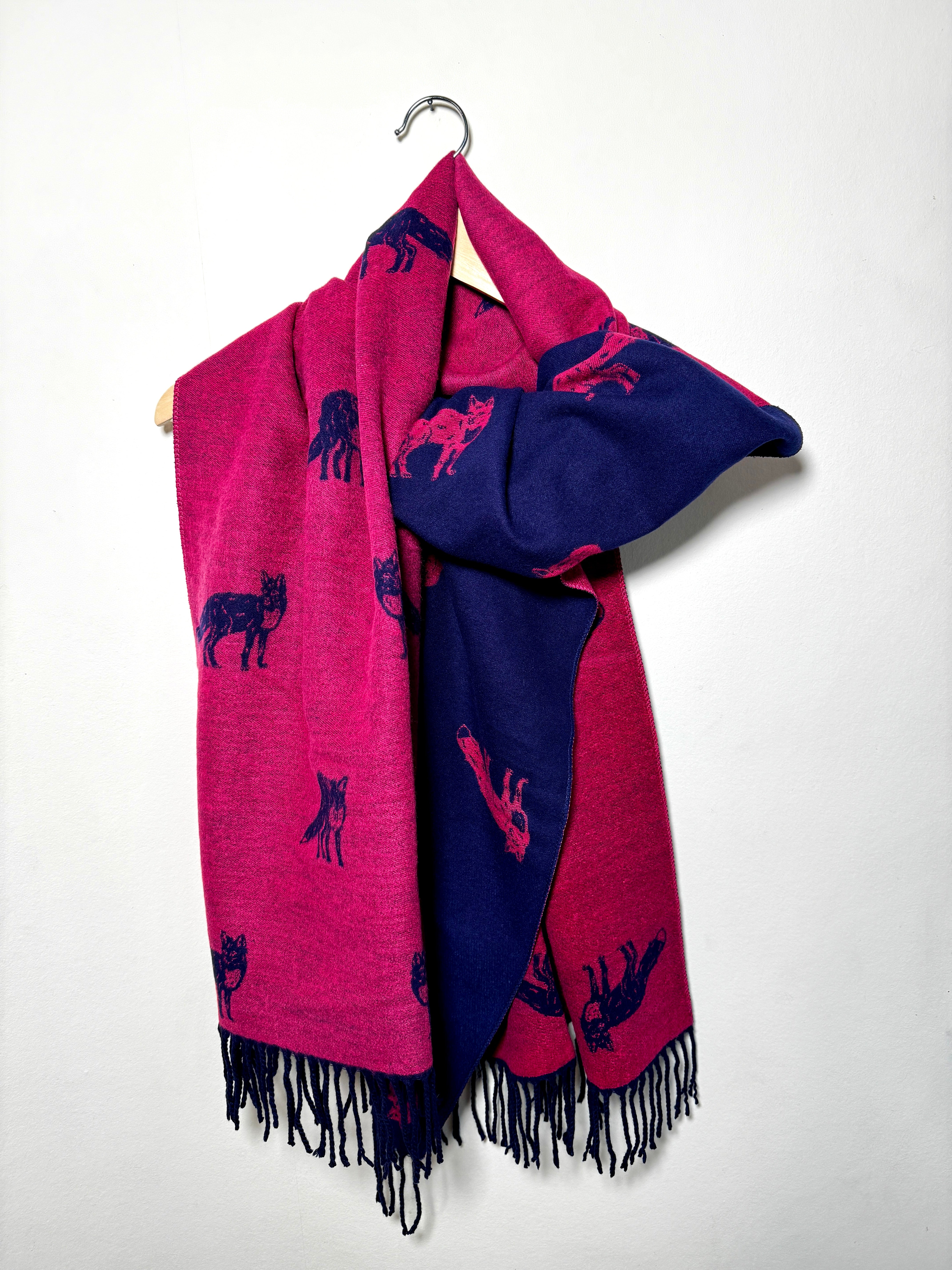 Écharpe double face en cachemire et viscose