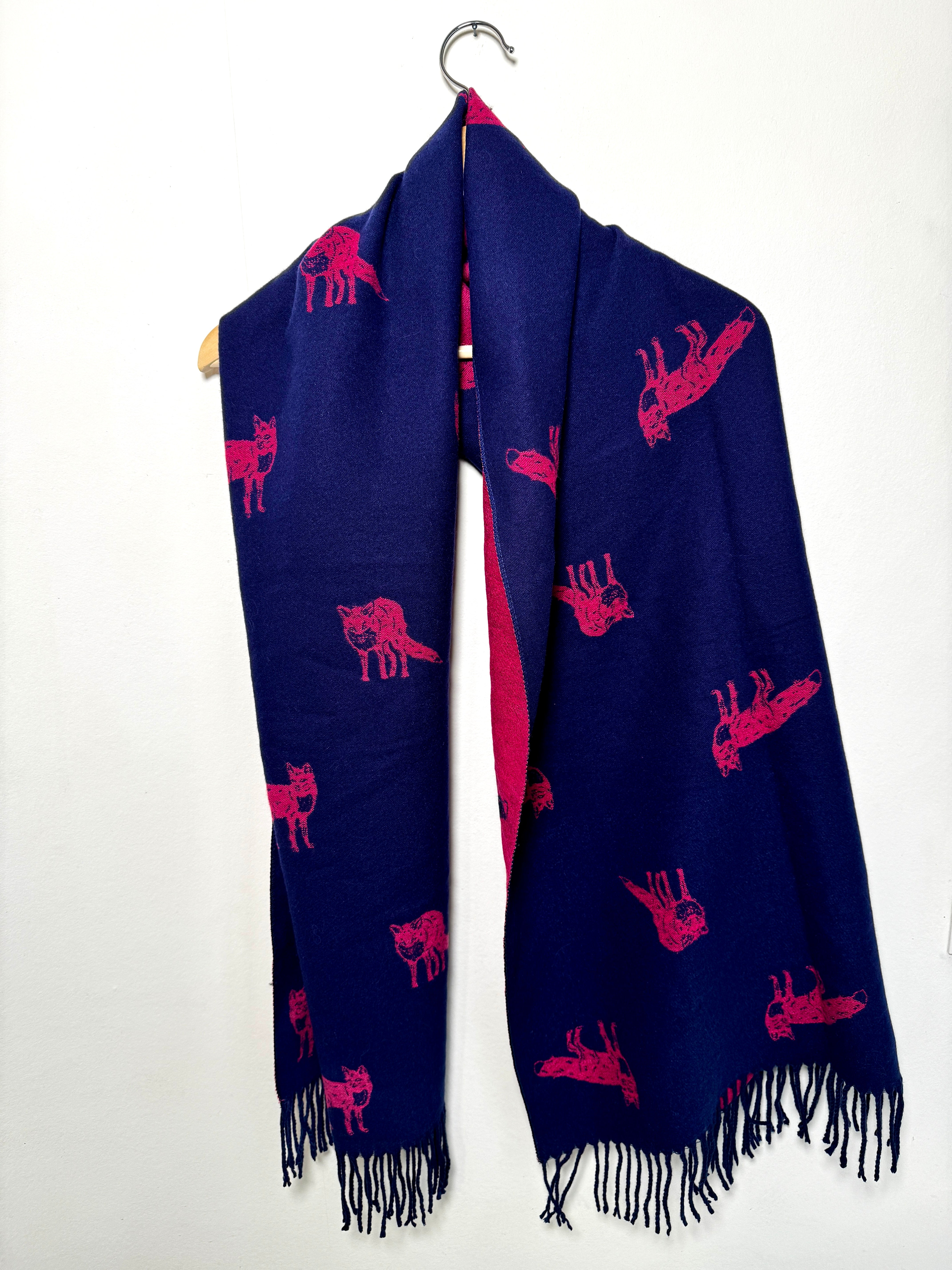 Écharpe double face en cachemire et viscose