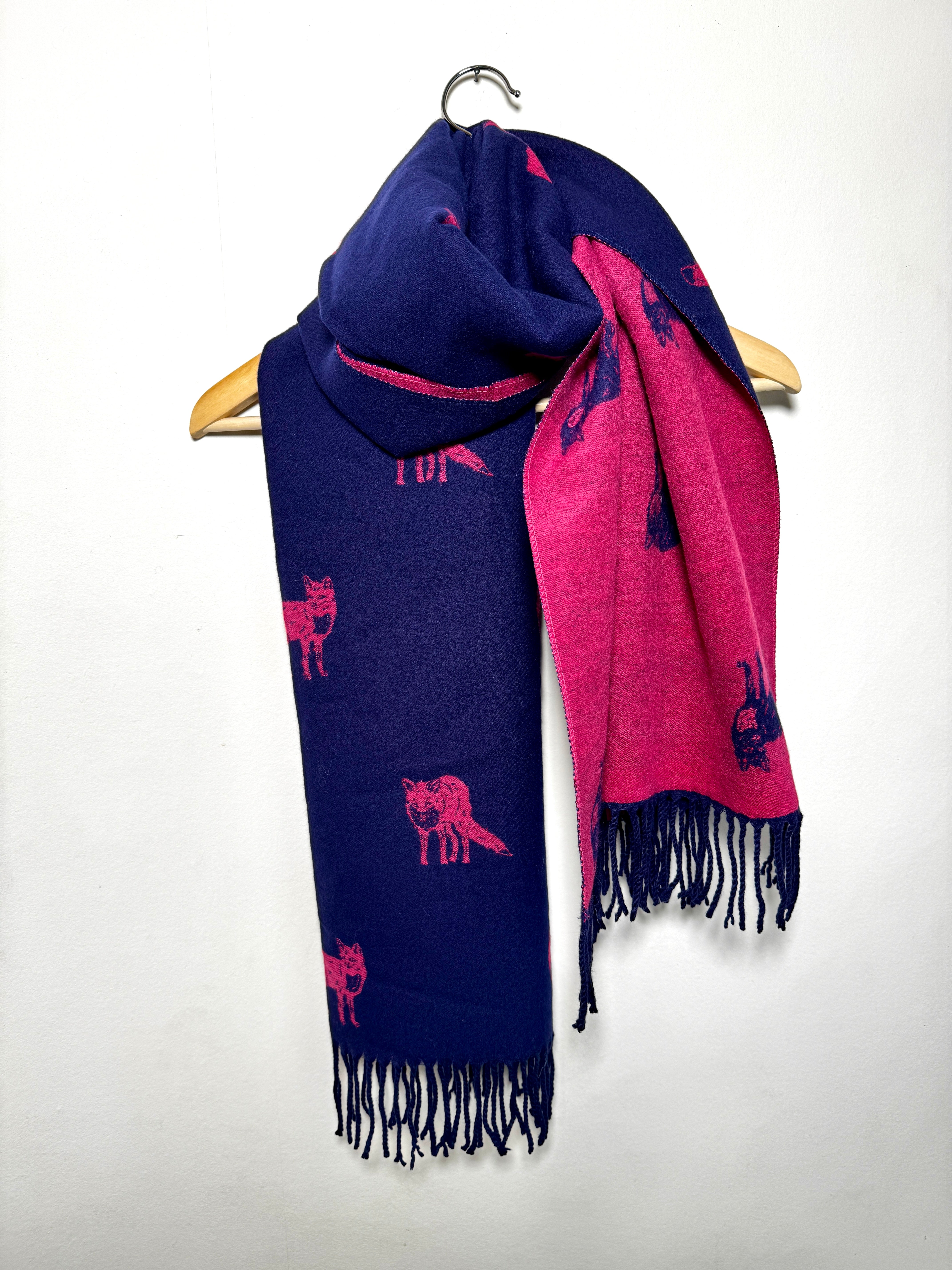 Écharpe double face en cachemire et viscose