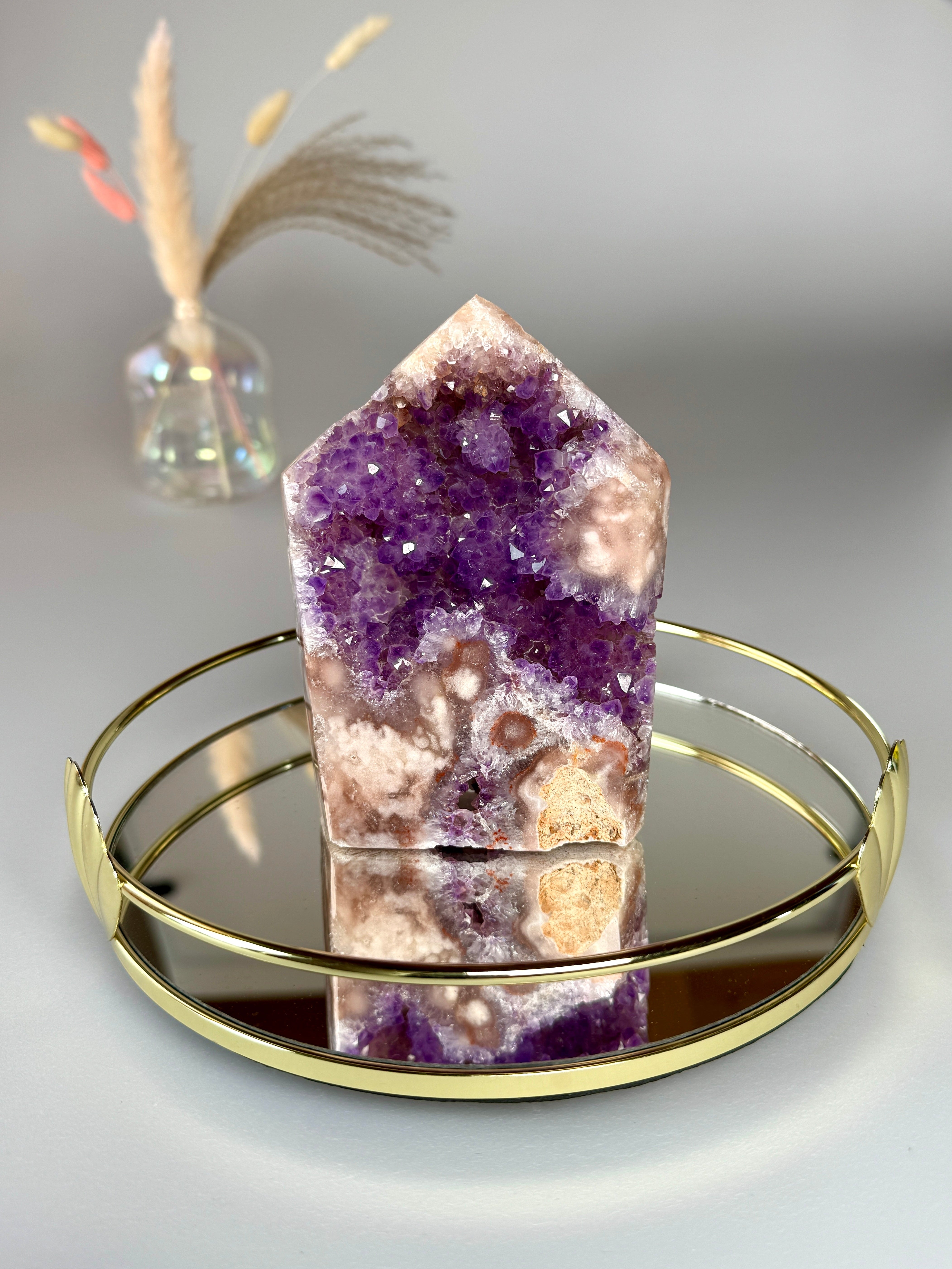 Améthyste rose et lila druzy