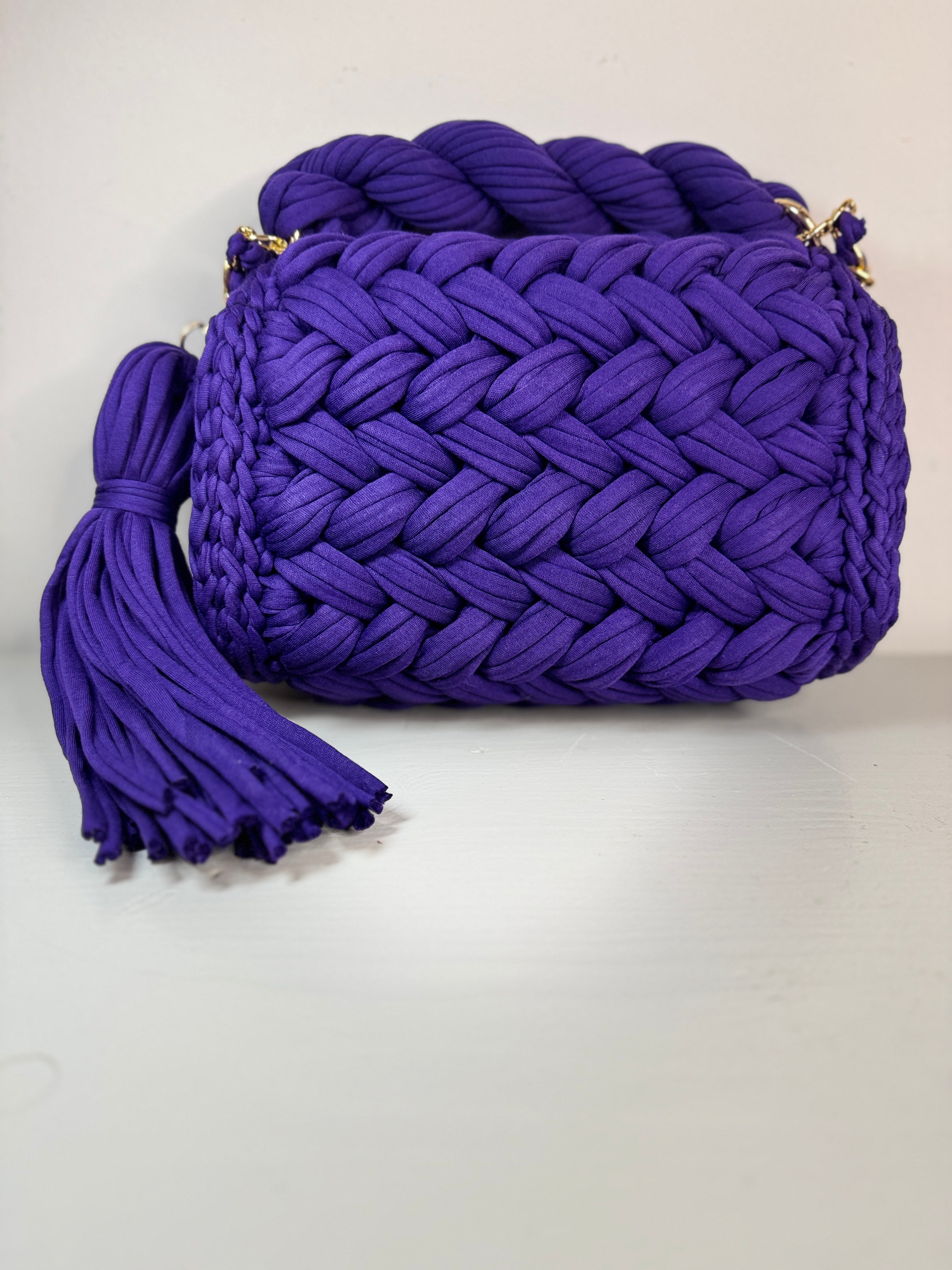 Sac en crochet - violet foncé