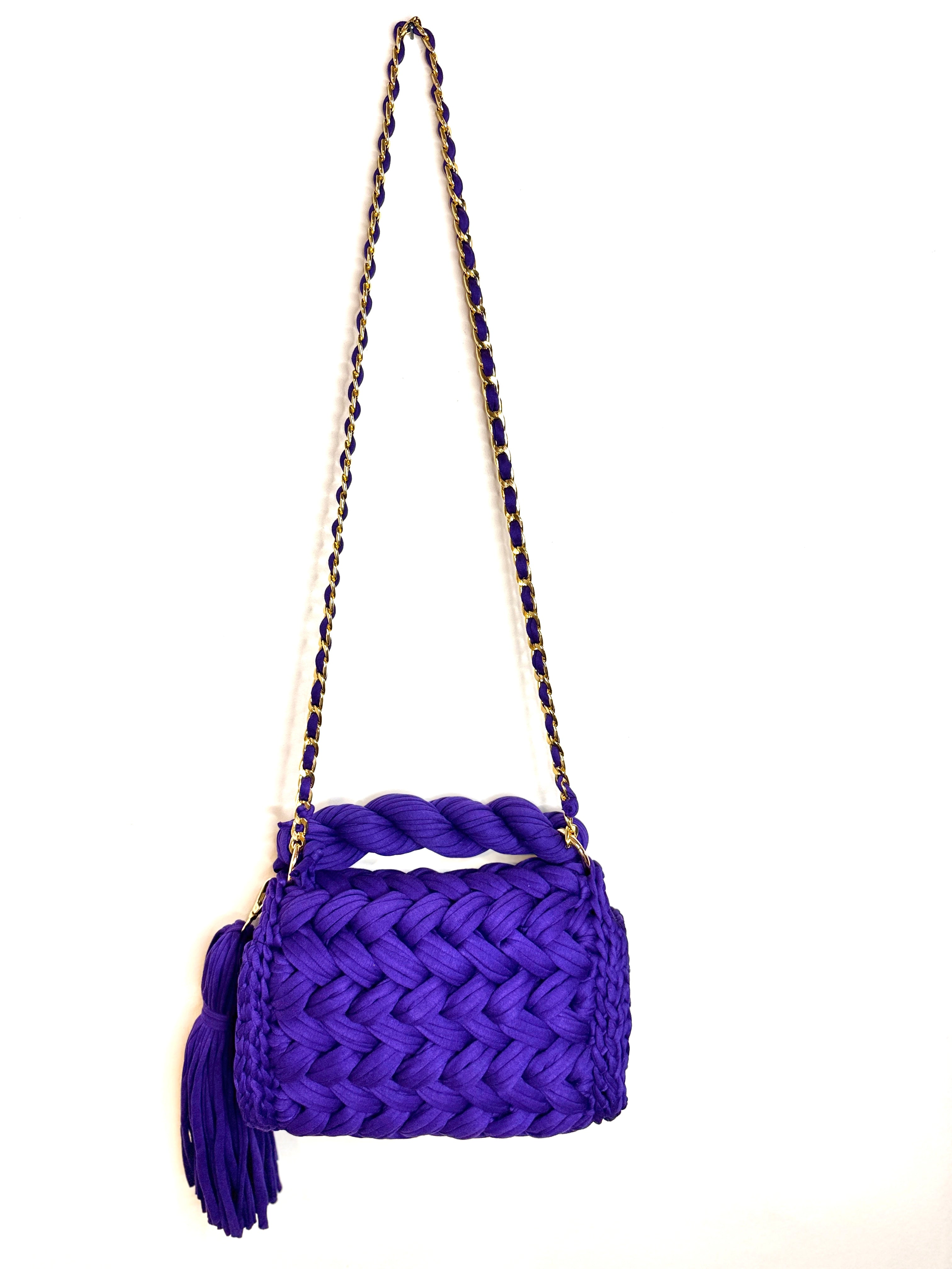 Sac en crochet - violet foncé
