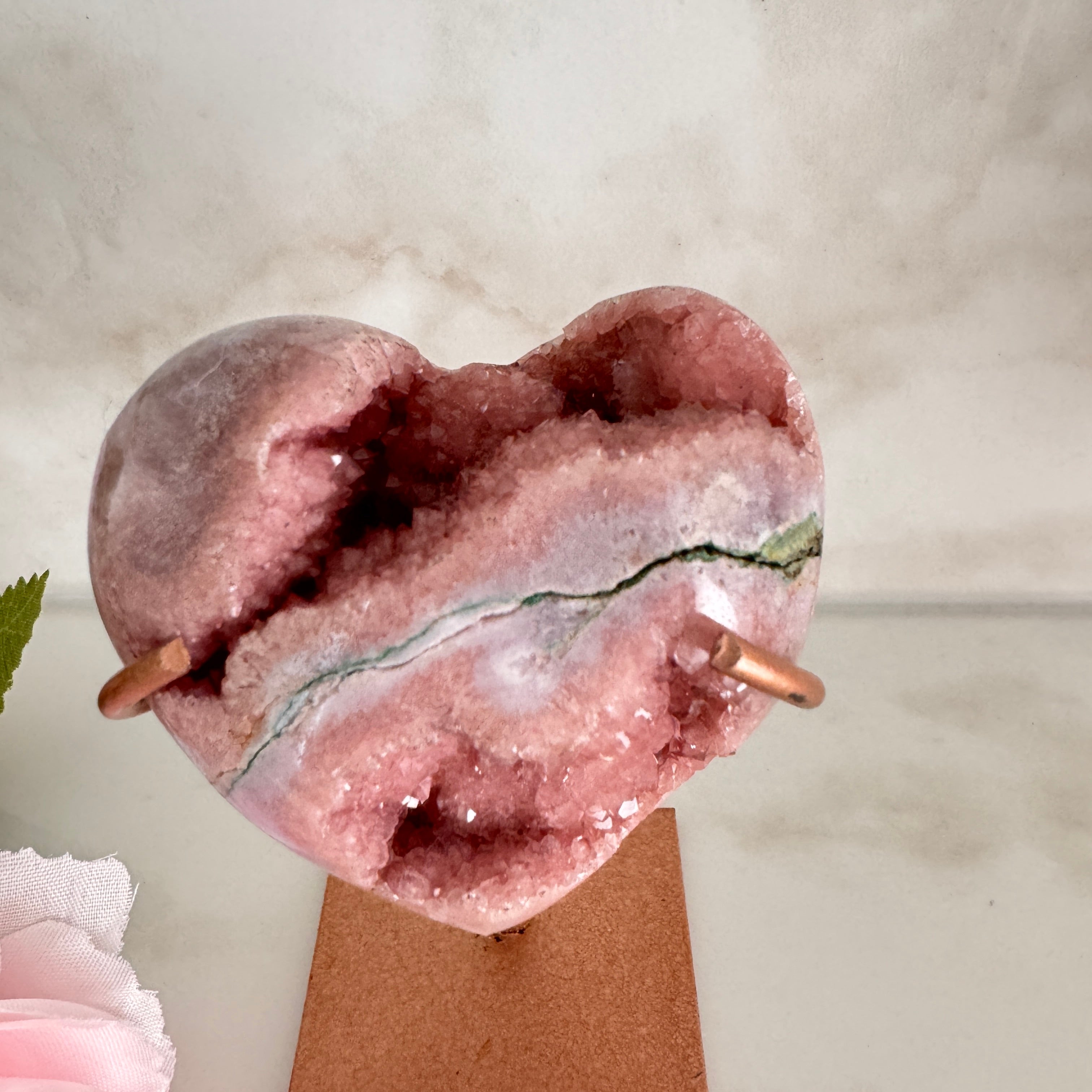 Coeur en Améthyste rosée