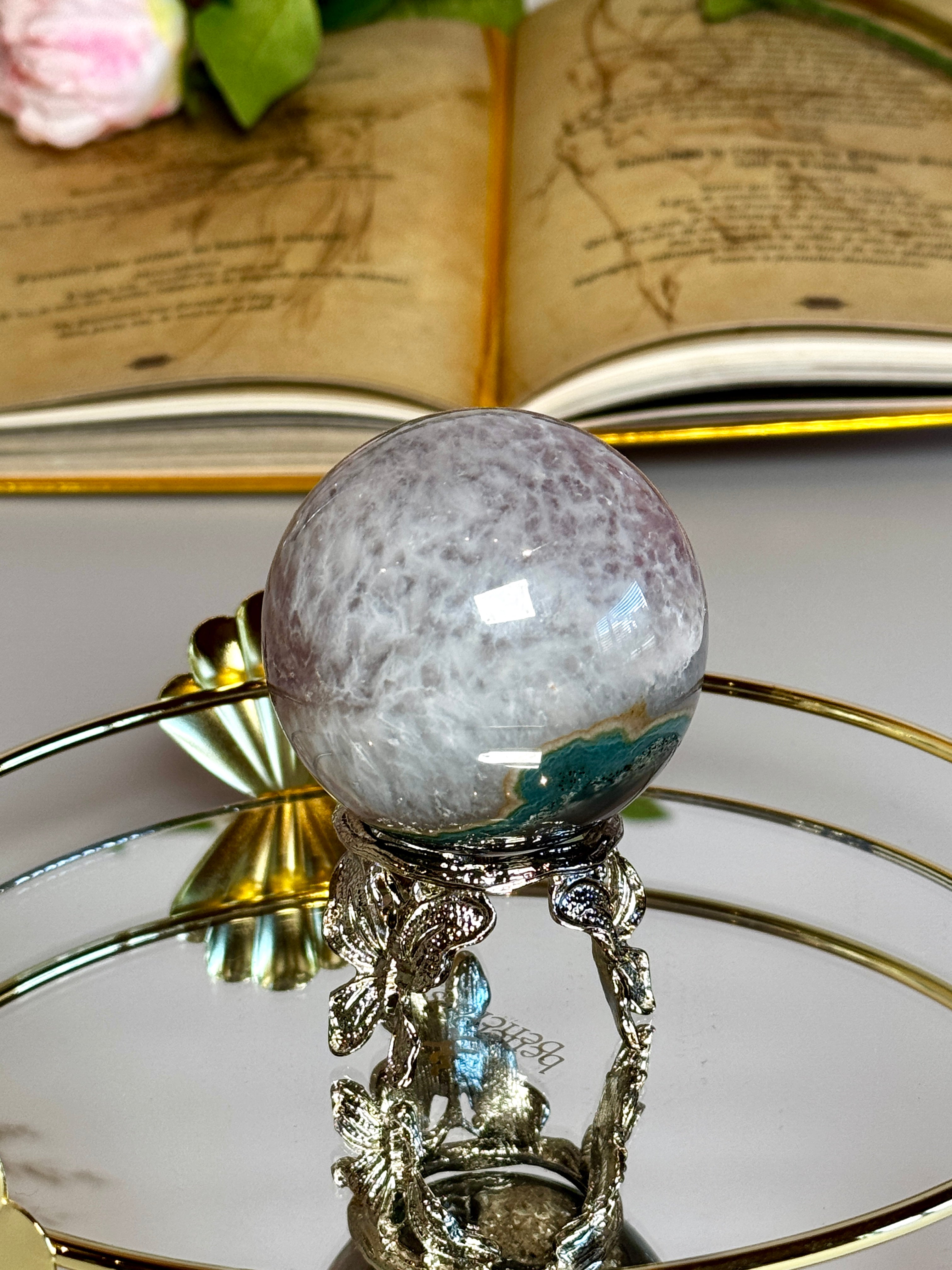 Sphère Druzy Ouverte - Agate & Améthyste