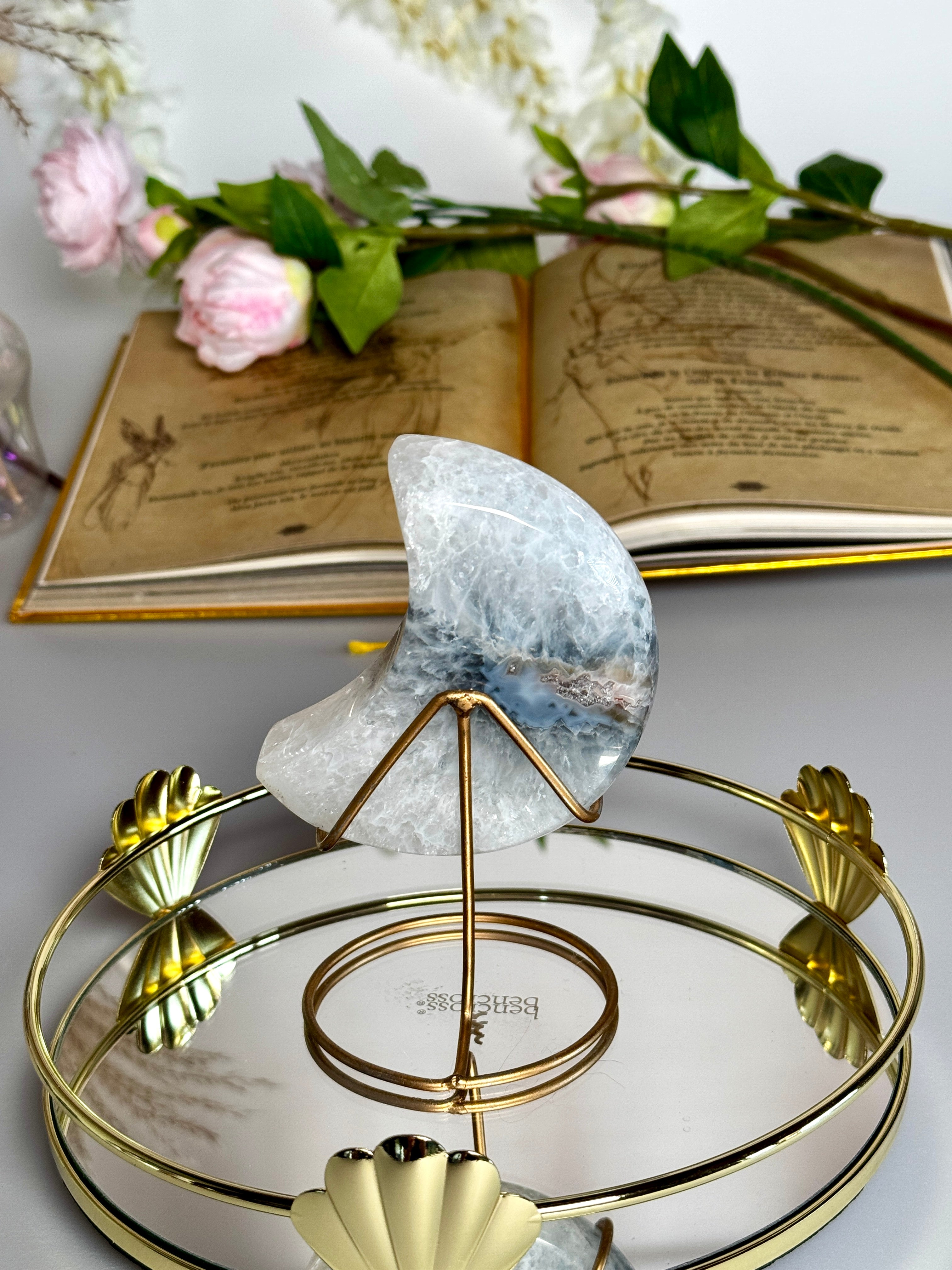 Lune Agathe druzy scintillante