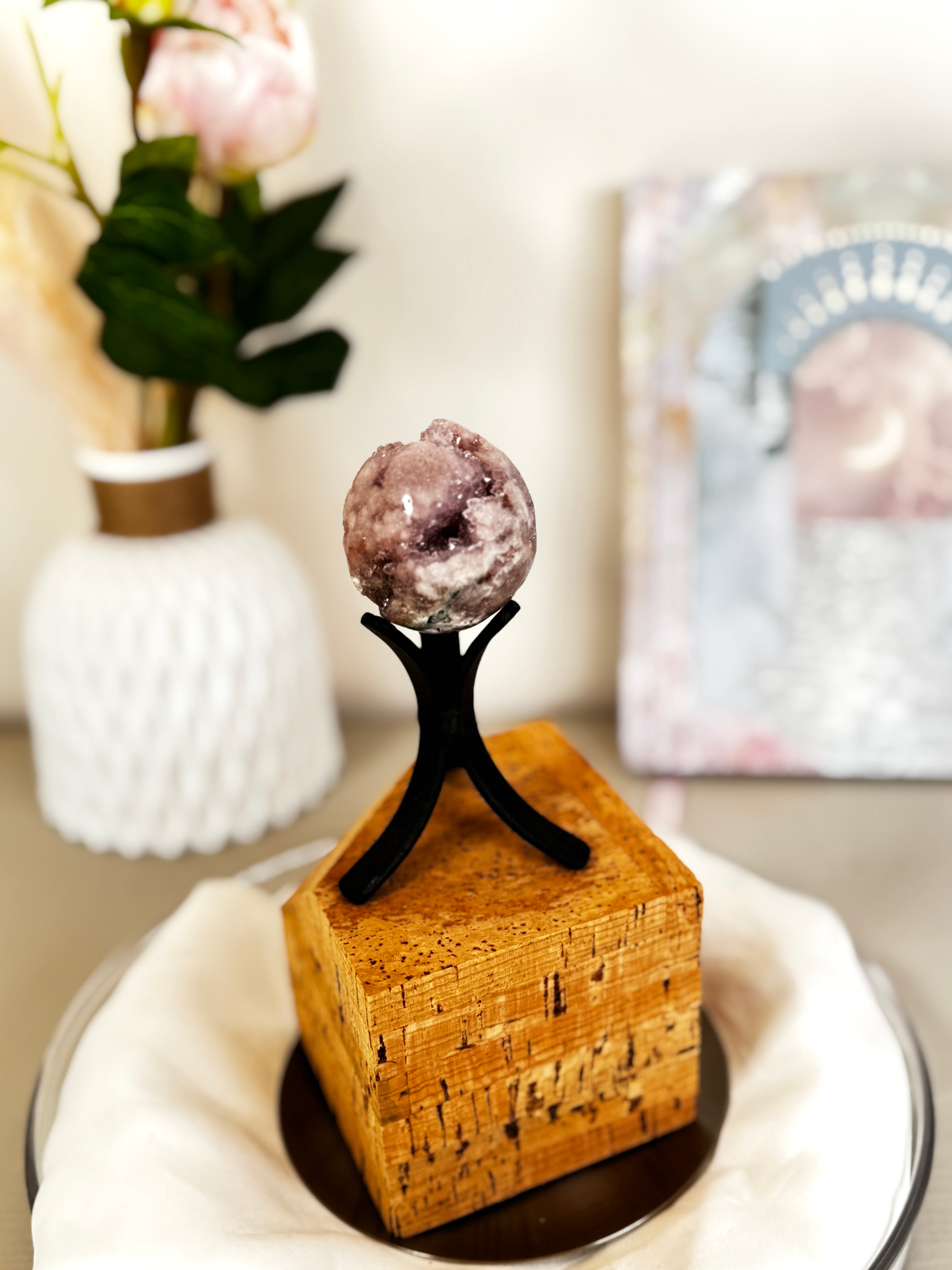 Mini Sphère Améthyste Rose Lilas
