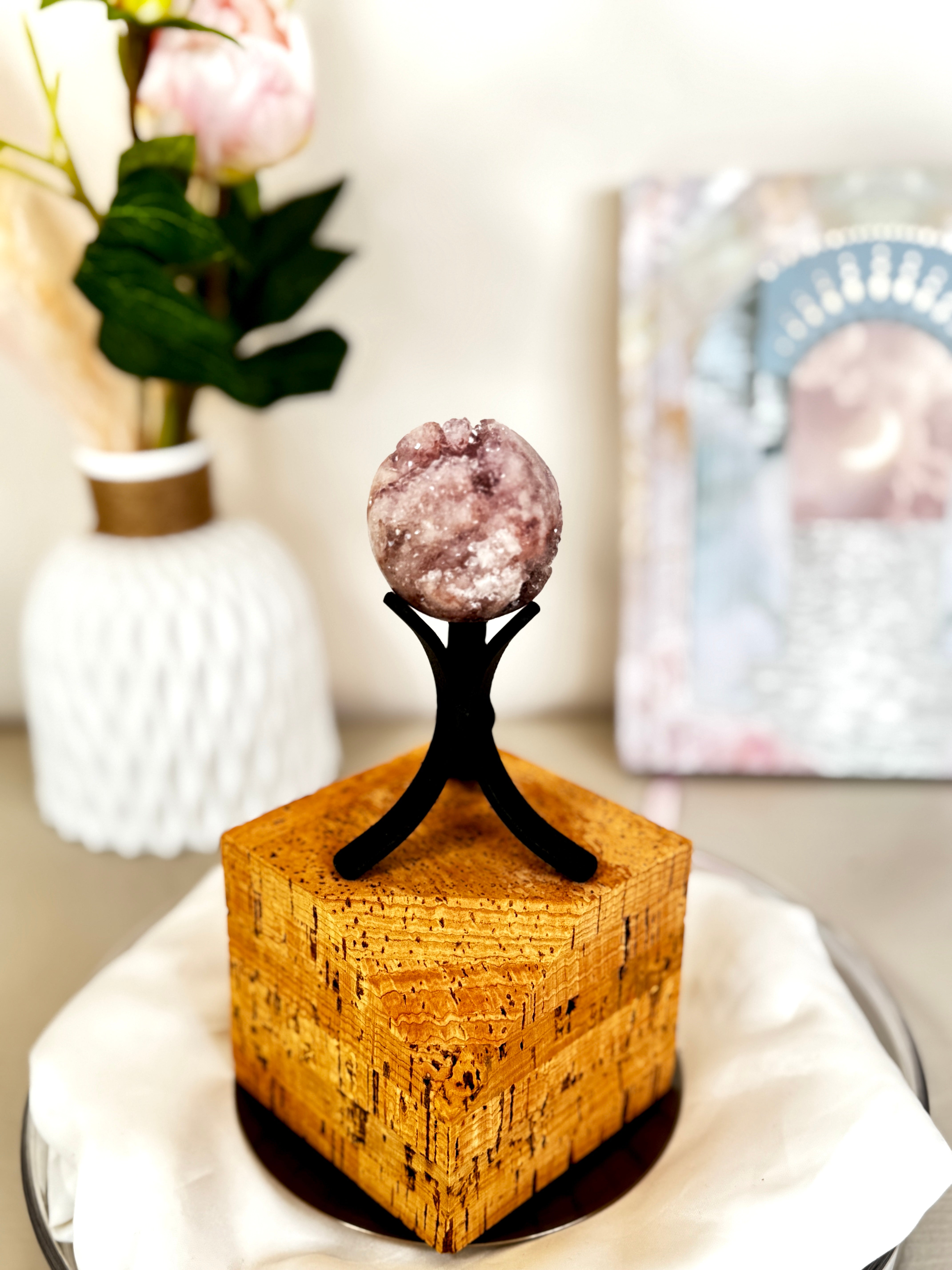 Mini Sphère Améthyste Rose Lilas
