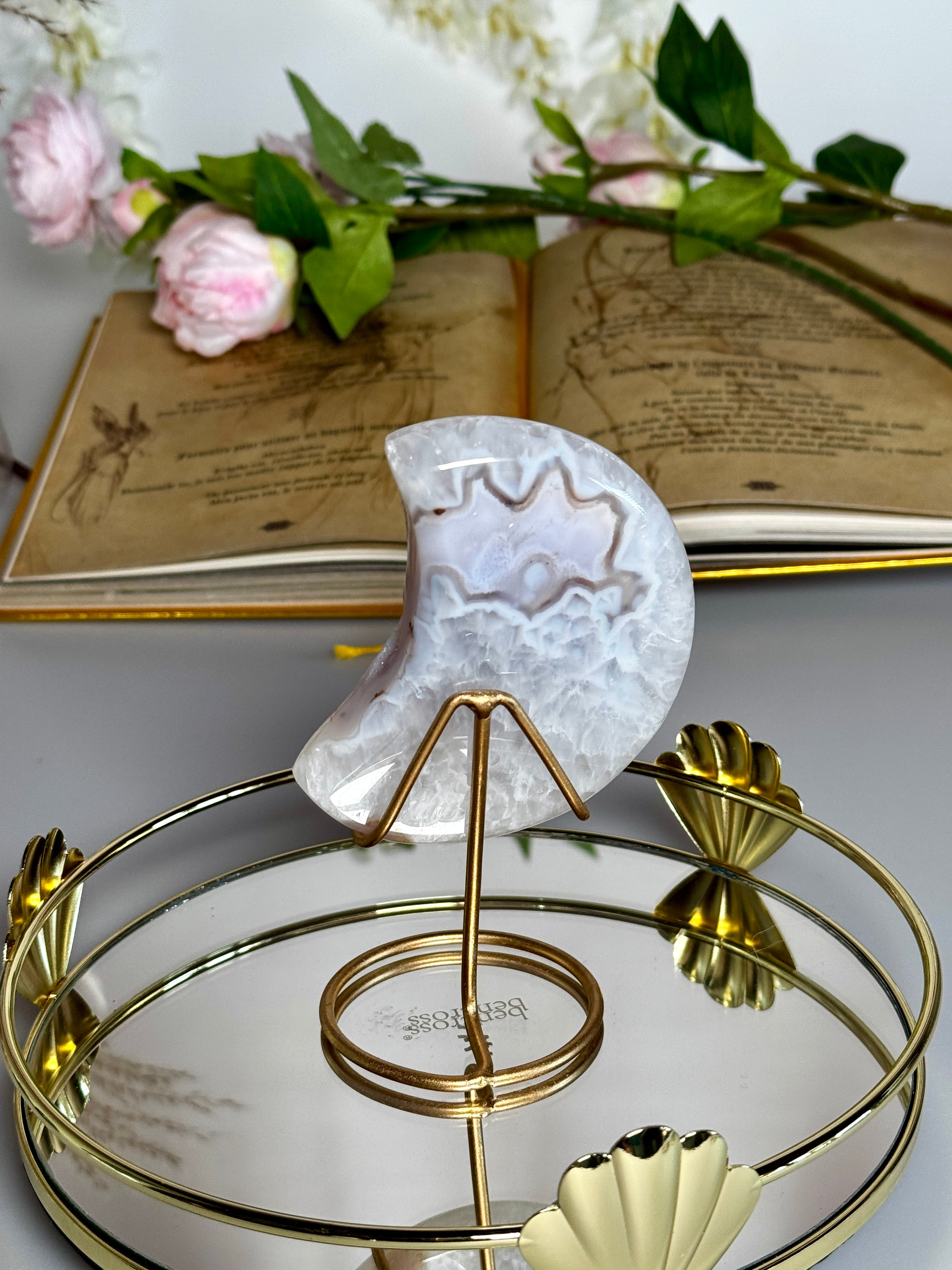 Duo de lunes agate druzy