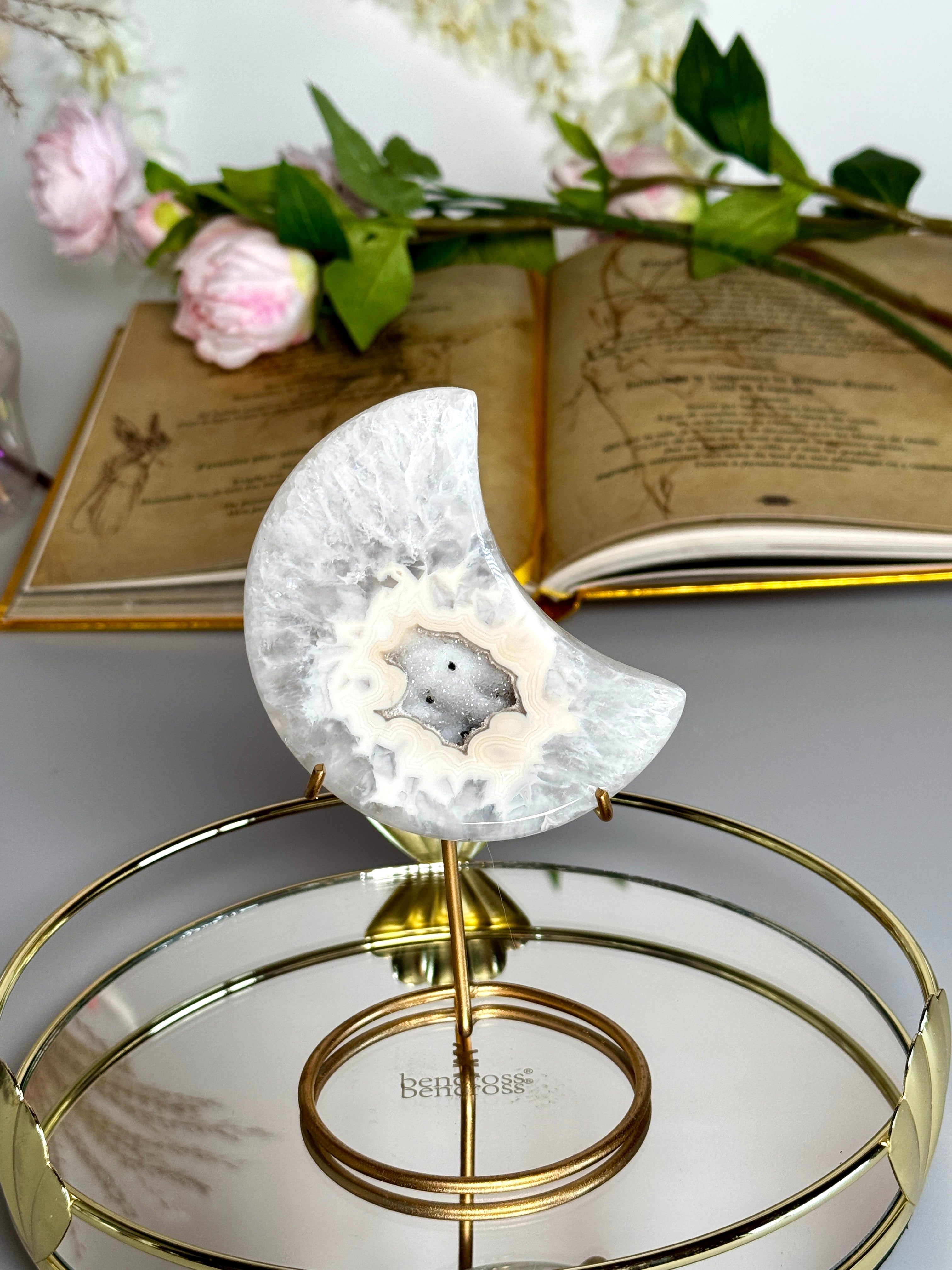 Lune Agathe druzy scintillante