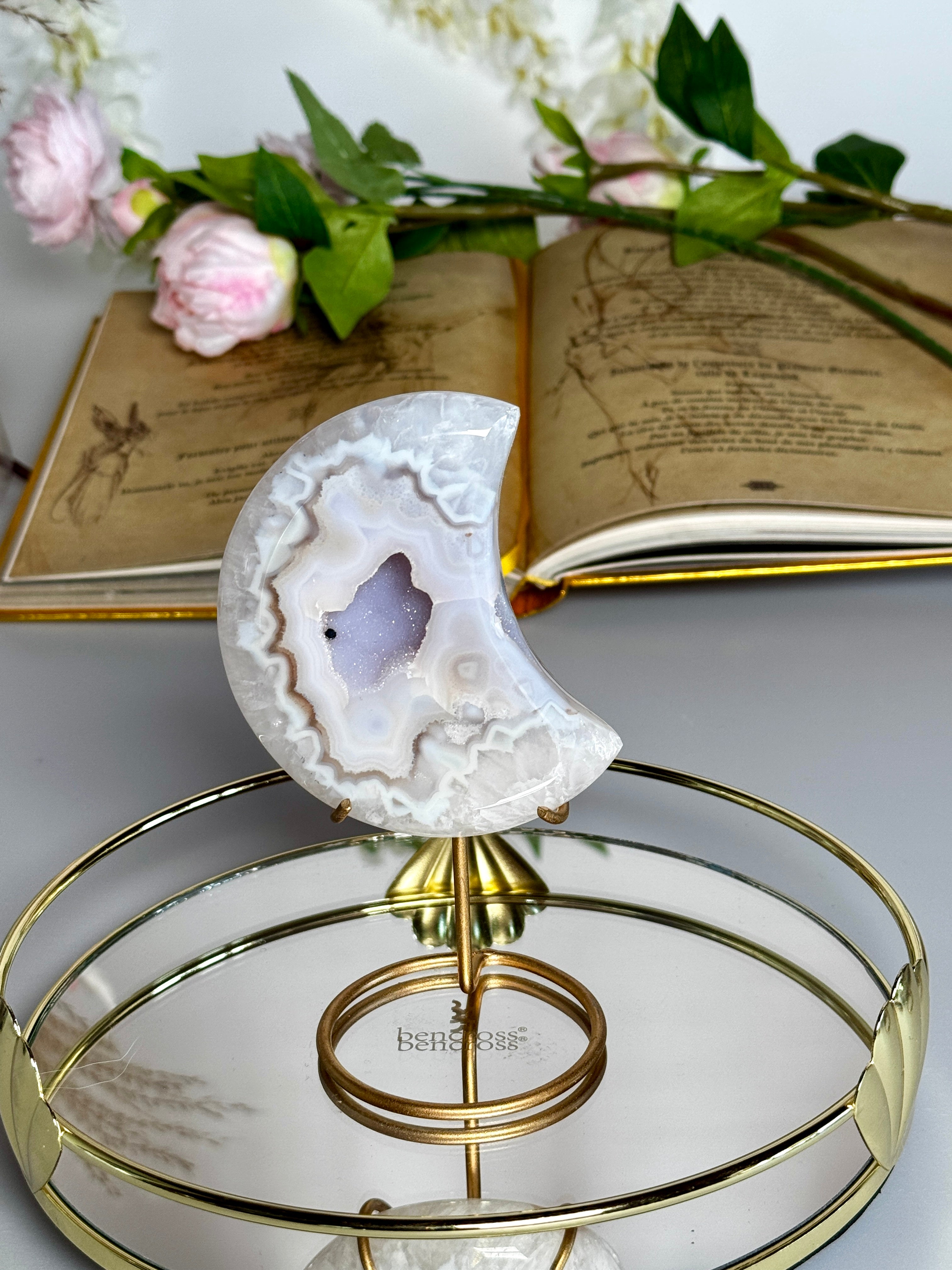 Duo de lunes agate druzy